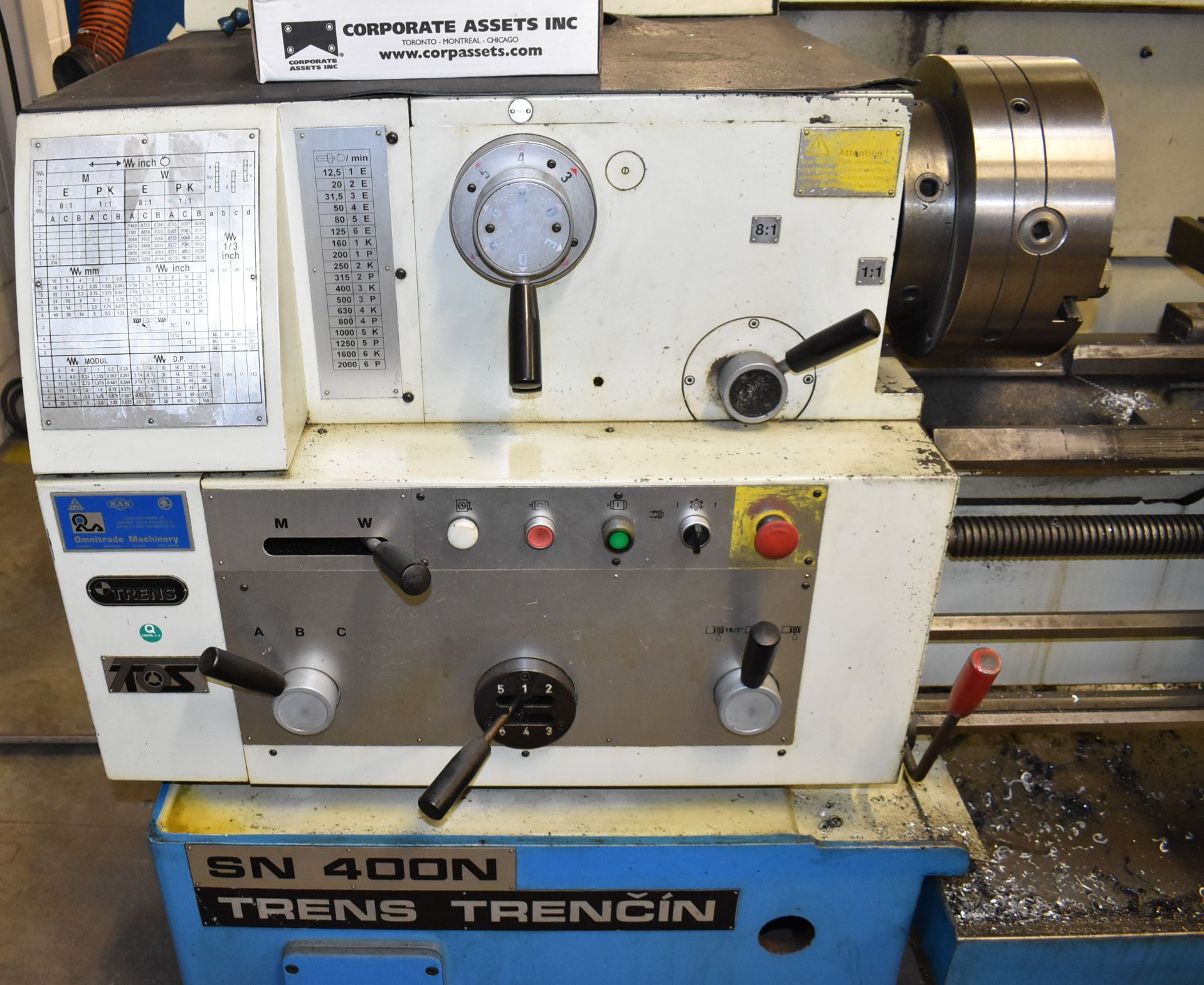 TOS TRENS TRENCIN SN 400N GAP BED ENGINE LATHE WITH 16.14" SWING OVER BED, 78.74" BETWEEN CENTERS, - Image 7 of 11