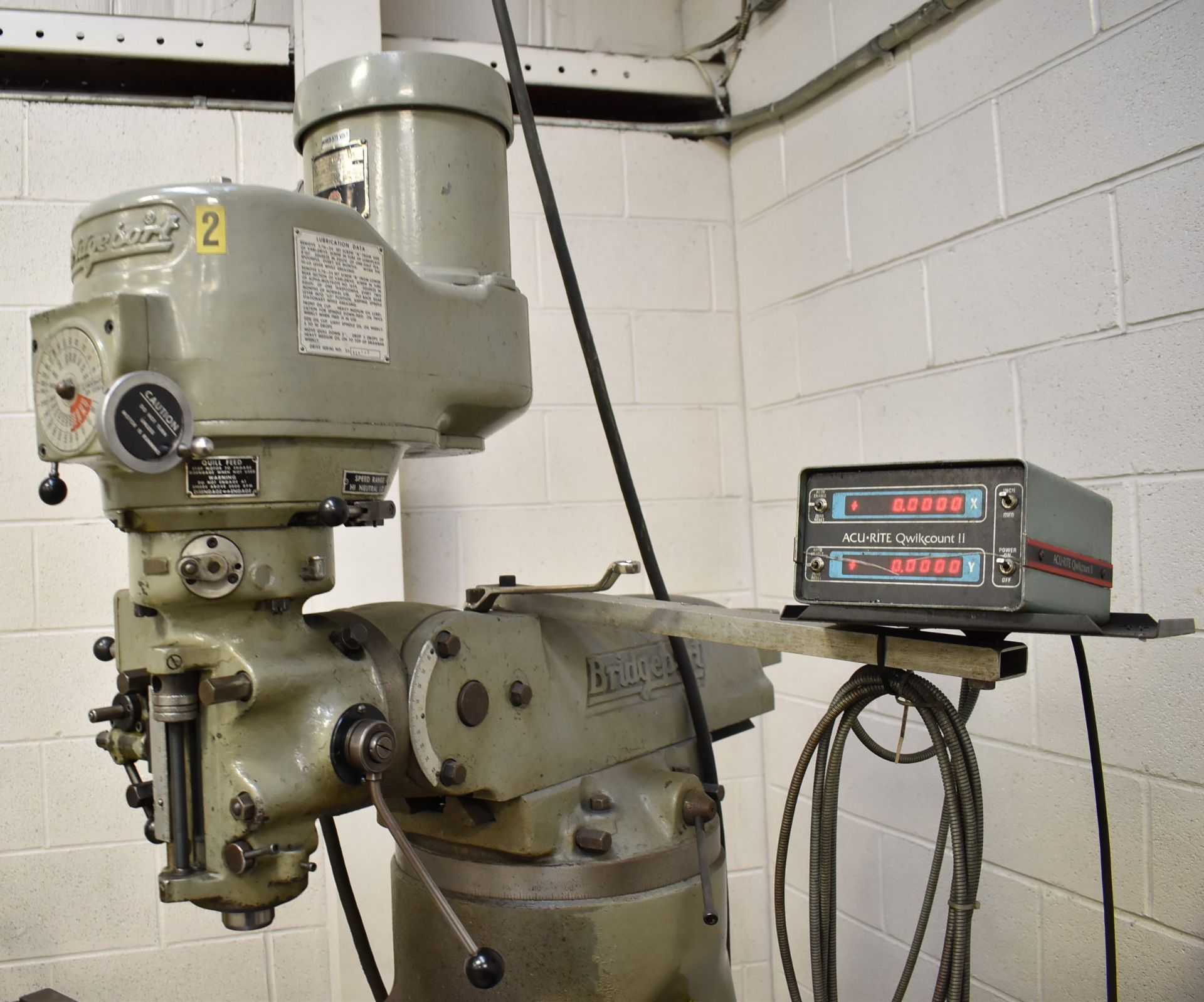 BRIDGEPORT 70745 VERTICAL MILLING MACHINE WITH 42" X 9" TABLE, SPEEDS TO 4,200 RPM, ACU-RITE - Image 7 of 8