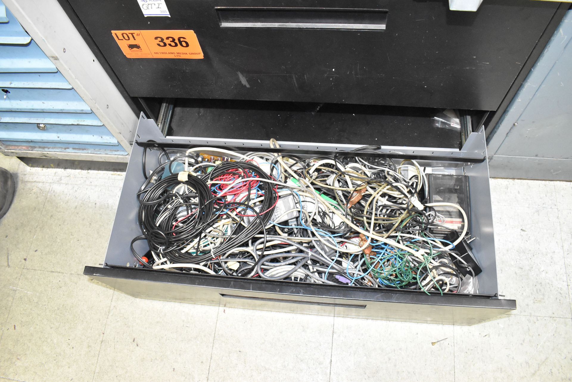 LOT/ 2-DRAWER LATERAL FILE CABINET WITH CONTENTS - INCLUDING CIRCUIT BOARDS, CABLES, ELECTRICAL - Image 3 of 3