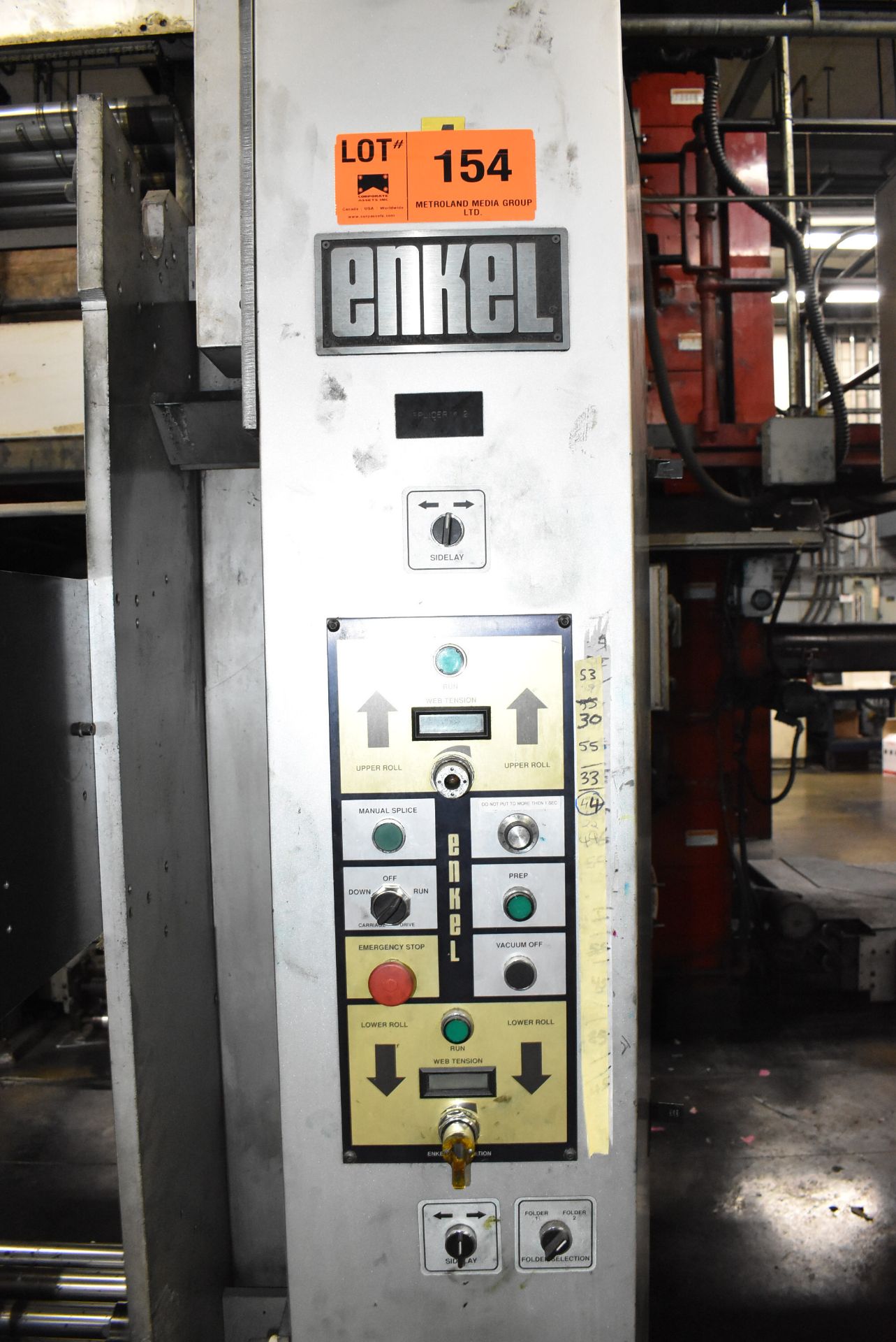 ENKEL AUTOMATIC SPLICER WITH OVERHEAD GANTRY, S/N: N/A (CI) [RIGGING FEE FOR LOT #154 - $tbd CAD - Image 4 of 6