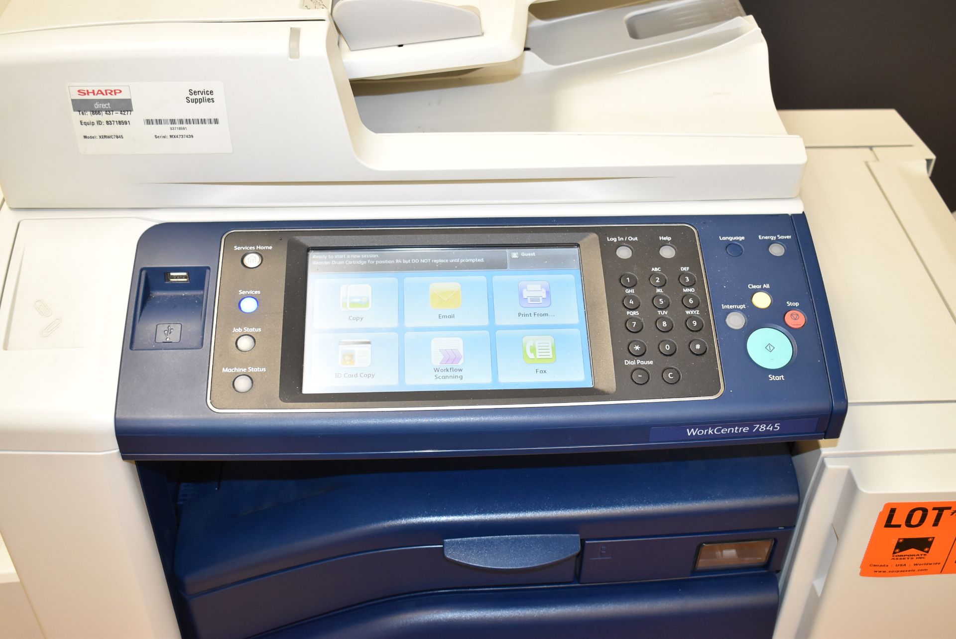 XEROX WORKCENTRE 7845 COLOUR LASER MULTI-FUNCTION PRINTER/COPIER WITH TOUCHSCREEN CONTROL - Image 3 of 3