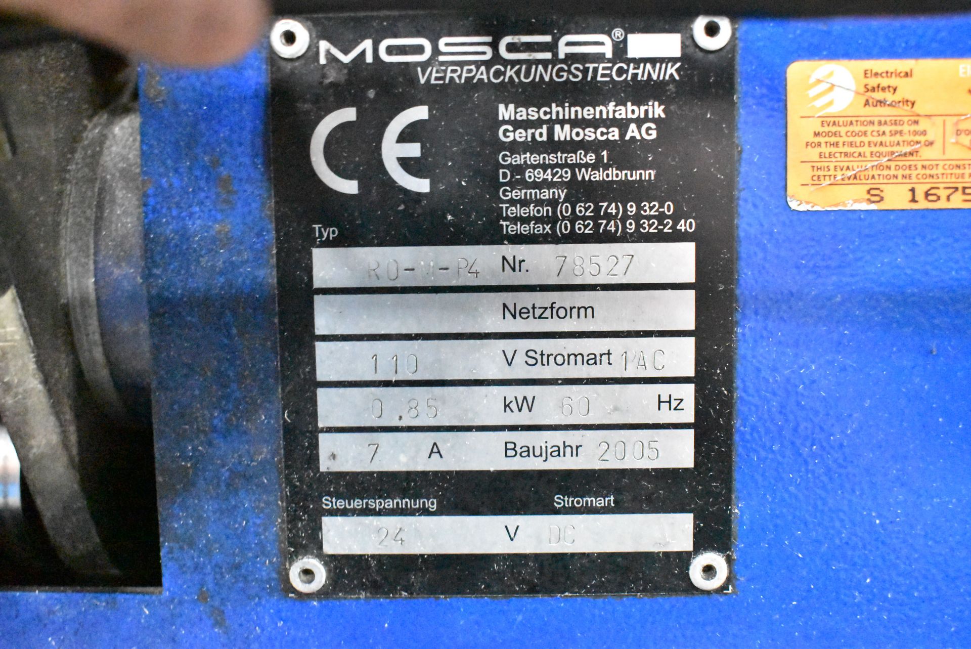 EAM MOSCA (2005) RO-M-P4 PORTABLE AUTOMATIC STRAPPING MACHINE, S/N: 78527 [RIGGING FEE FOR LOT #14 - - Image 5 of 5