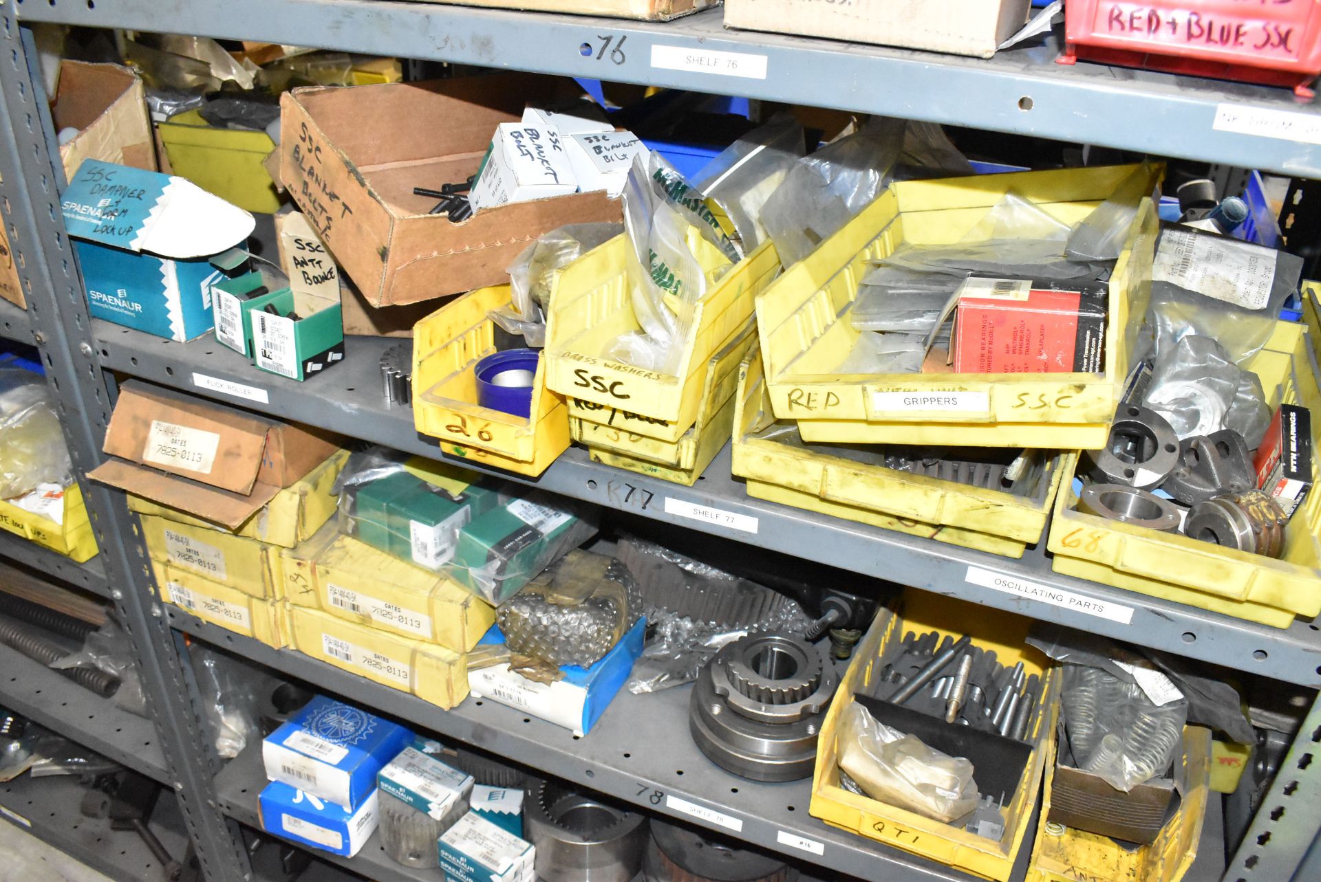 LOT/ (6) SECTIONS OF STEEL SHELVING WITH CONTENTS - INCLUDING NP-3 SPARE PARTS, DYNARIC SPARE PARTS, - Image 41 of 46