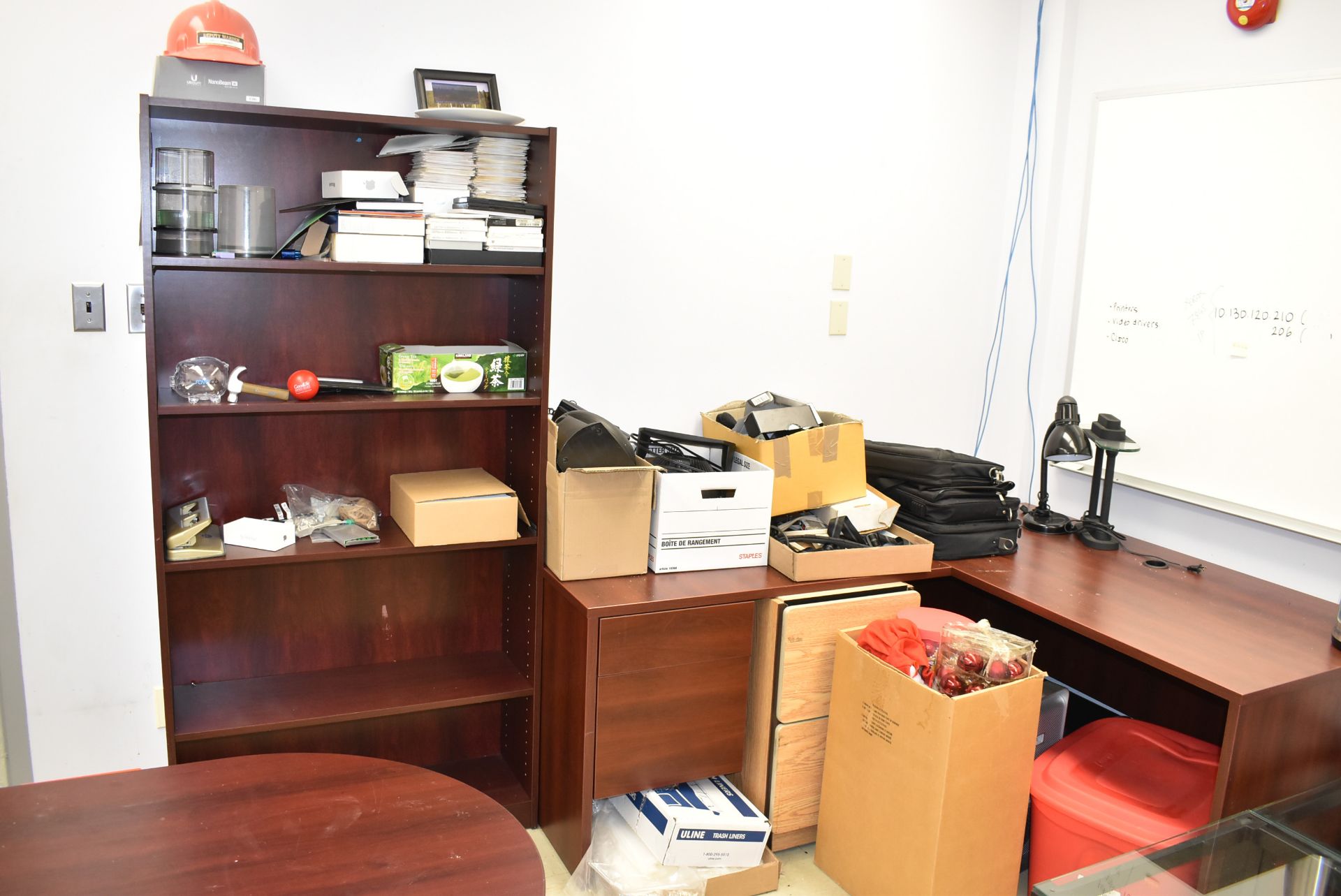 LOT/ CONTENTS OF OFFICE CONSISTING OF (2) DESKS WITH OFFICE CHAIR, 2-DRAWER LATERAL FILE CABINET, - Image 4 of 4