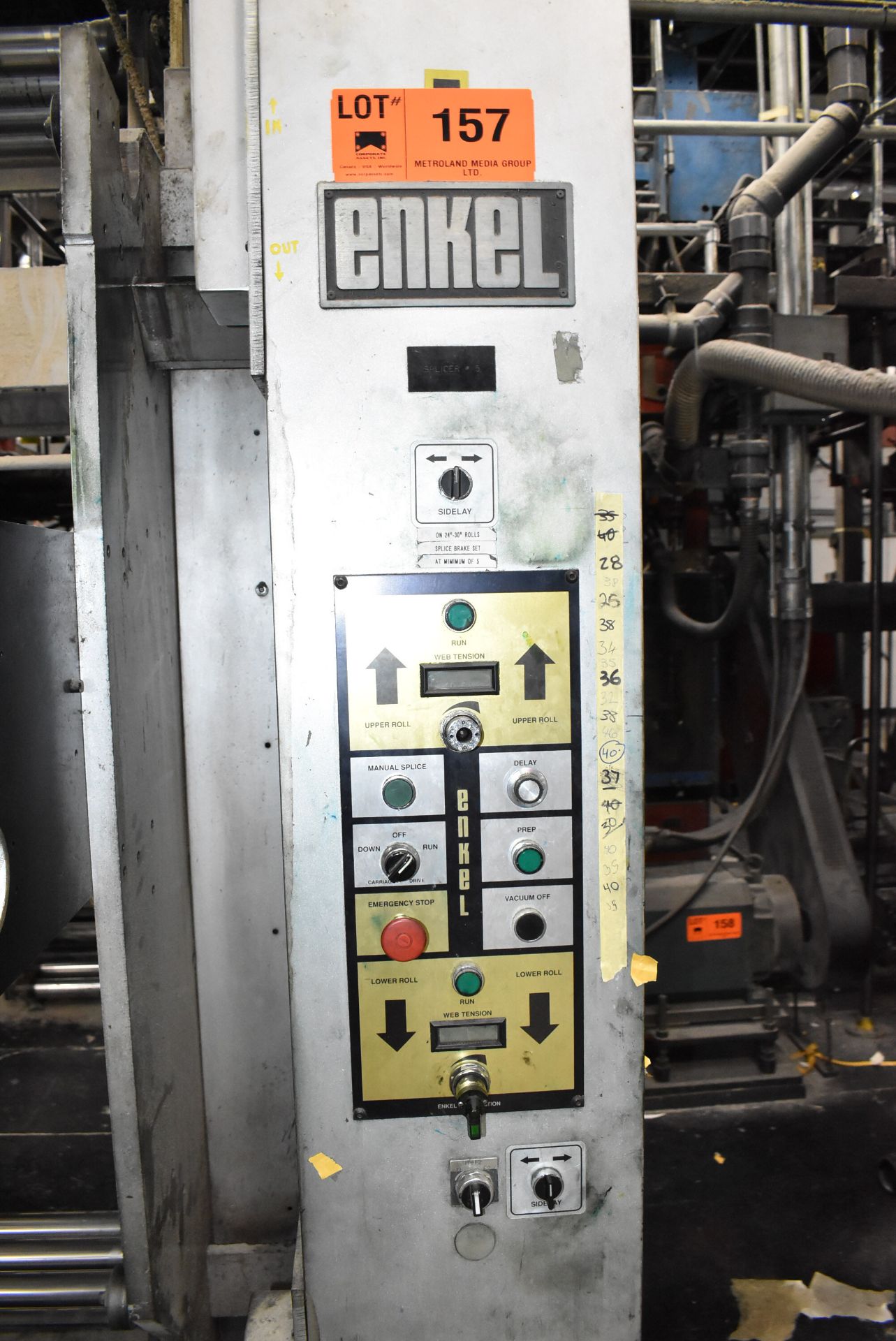 ENKEL AUTOMATIC SPLICER WITH OVERHEAD GANTRY, S/N: N/A (CI) [RIGGING FEE FOR LOT #157 - $tbd CAD - Image 4 of 7