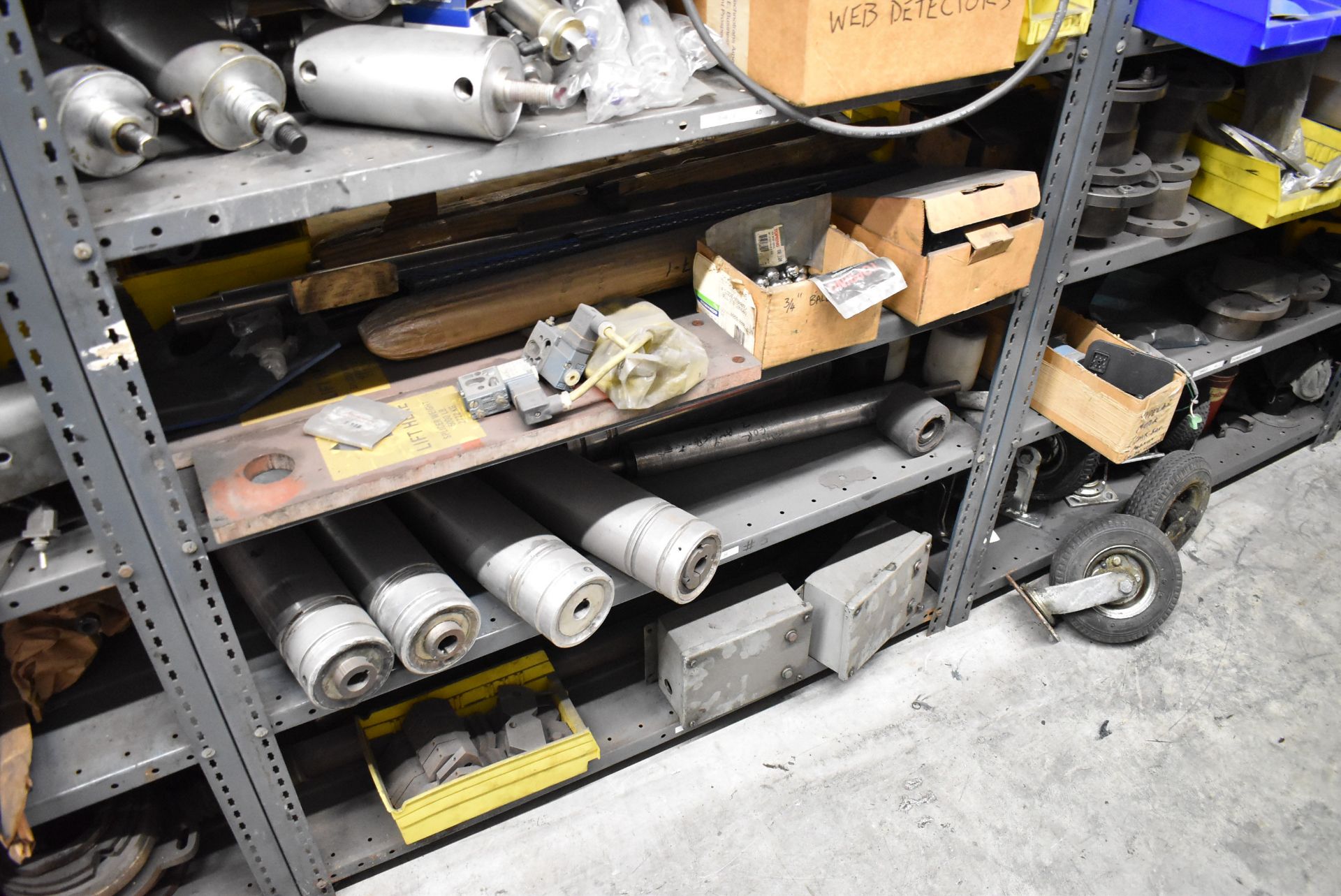 LOT/ (6) SECTIONS OF STEEL SHELVING WITH CONTENTS - INCLUDING NP-3 SPARE PARTS, DYNARIC SPARE PARTS, - Image 15 of 46