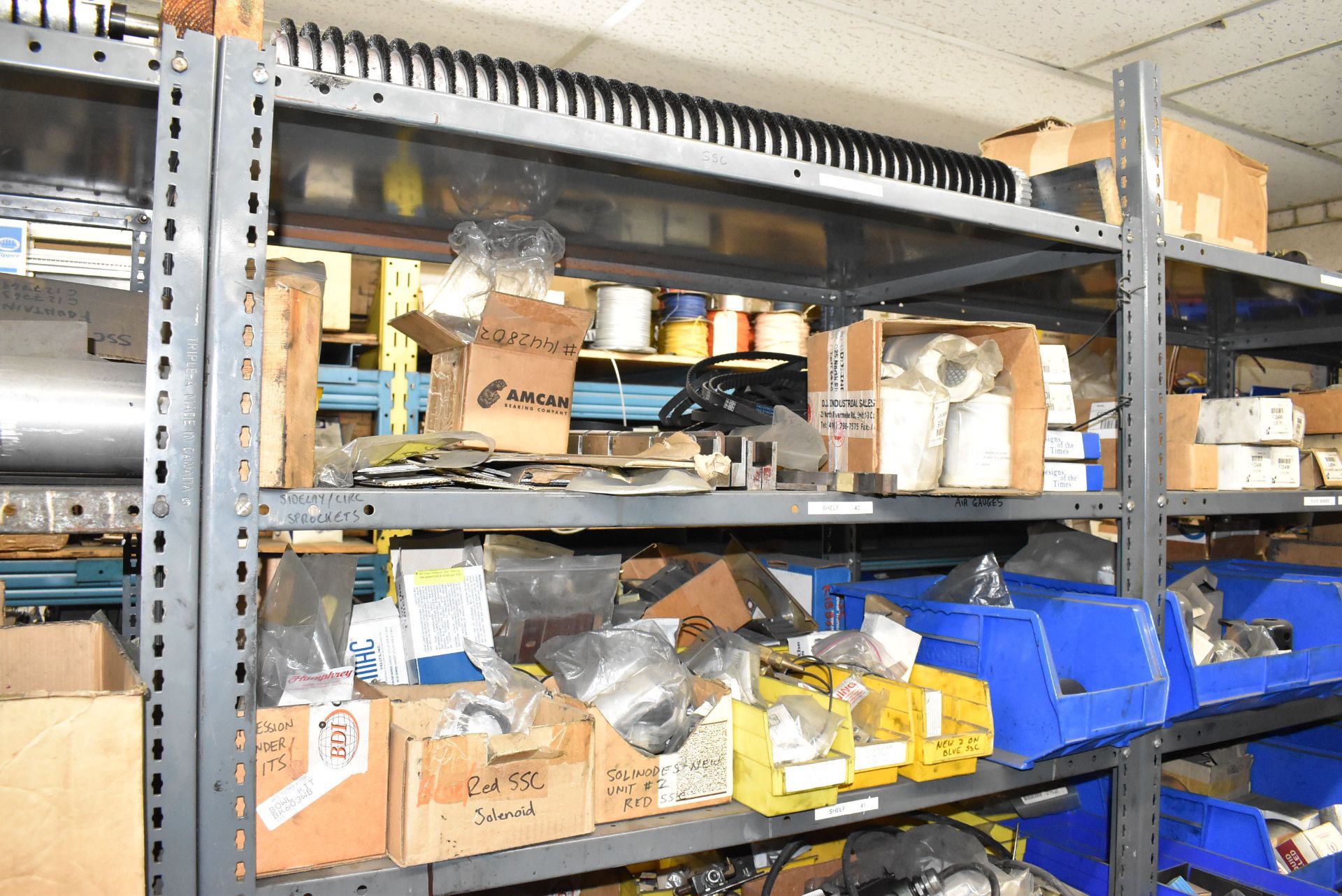 LOT/ (6) SECTIONS OF STEEL SHELVING WITH CONTENTS - INCLUDING NP-3 SPARE PARTS, DYNARIC SPARE PARTS, - Image 12 of 46