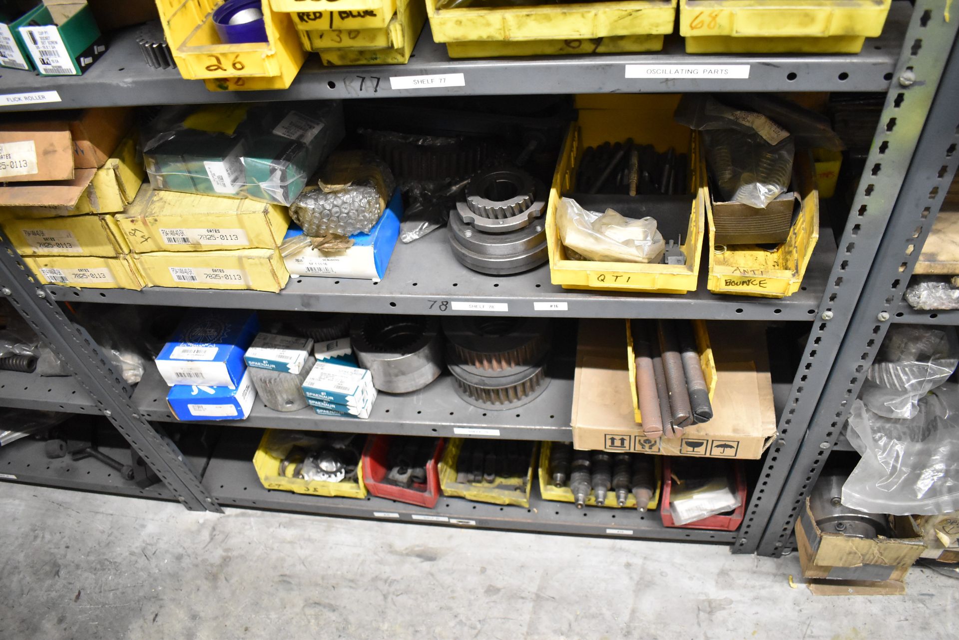 LOT/ (6) SECTIONS OF STEEL SHELVING WITH CONTENTS - INCLUDING NP-3 SPARE PARTS, DYNARIC SPARE PARTS, - Image 42 of 46