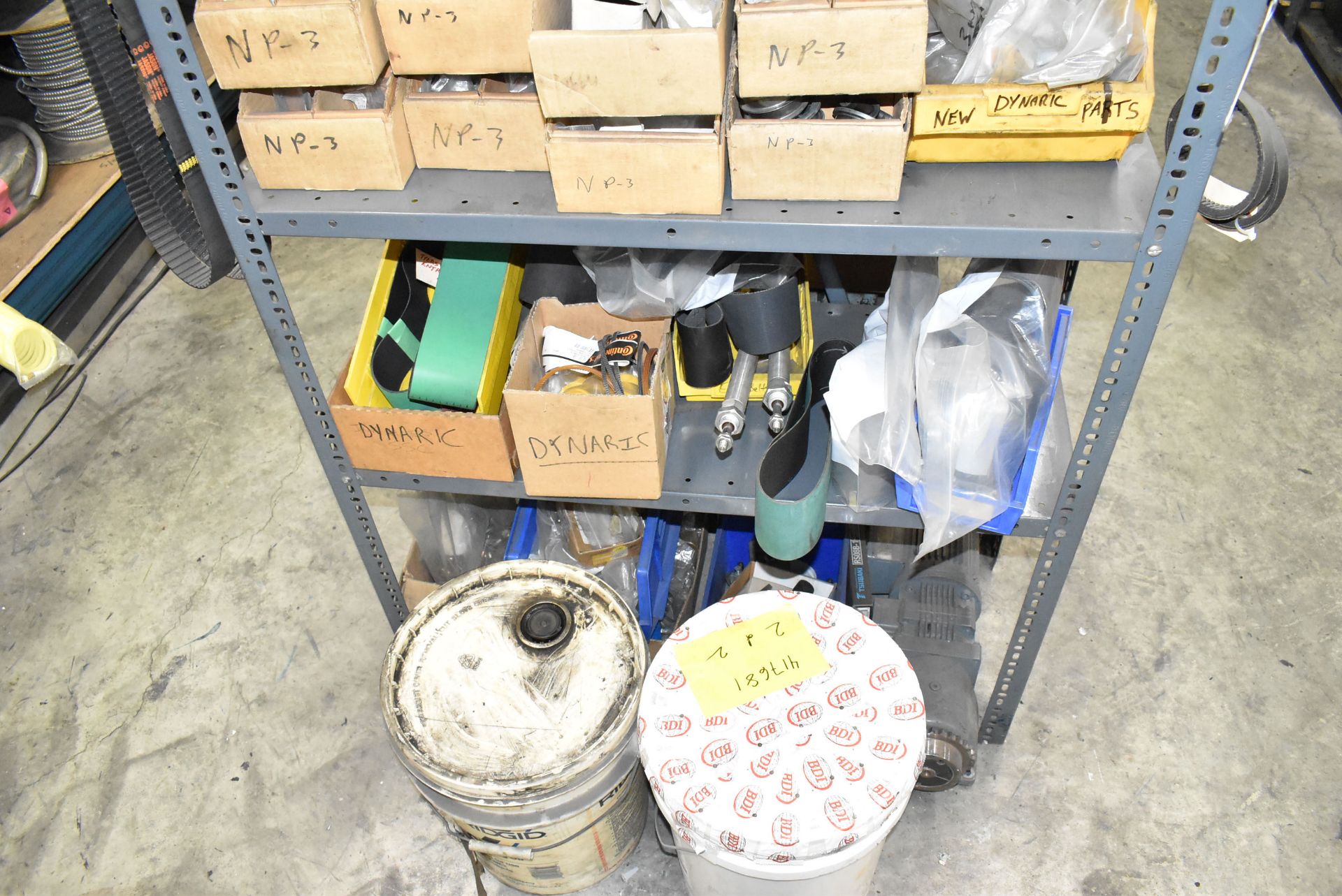 LOT/ (6) SECTIONS OF STEEL SHELVING WITH CONTENTS - INCLUDING NP-3 SPARE PARTS, DYNARIC SPARE PARTS, - Image 6 of 46