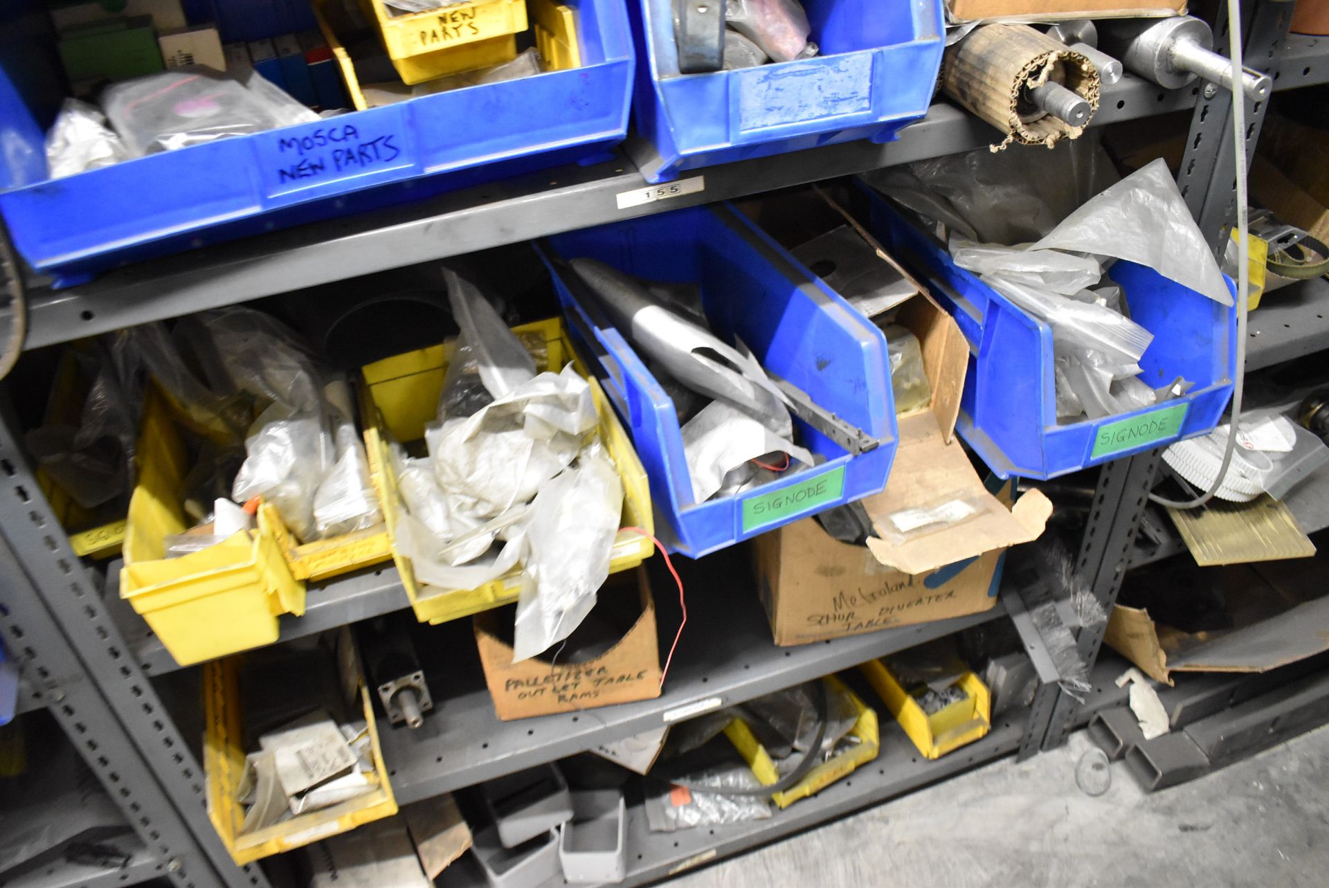 LOT/ (5) SECTIONS OF STEEL SHELVING WITH CONTENTS - INCLUDING BEARINGS, DRIVE BELTS, GAUGES, - Image 16 of 26