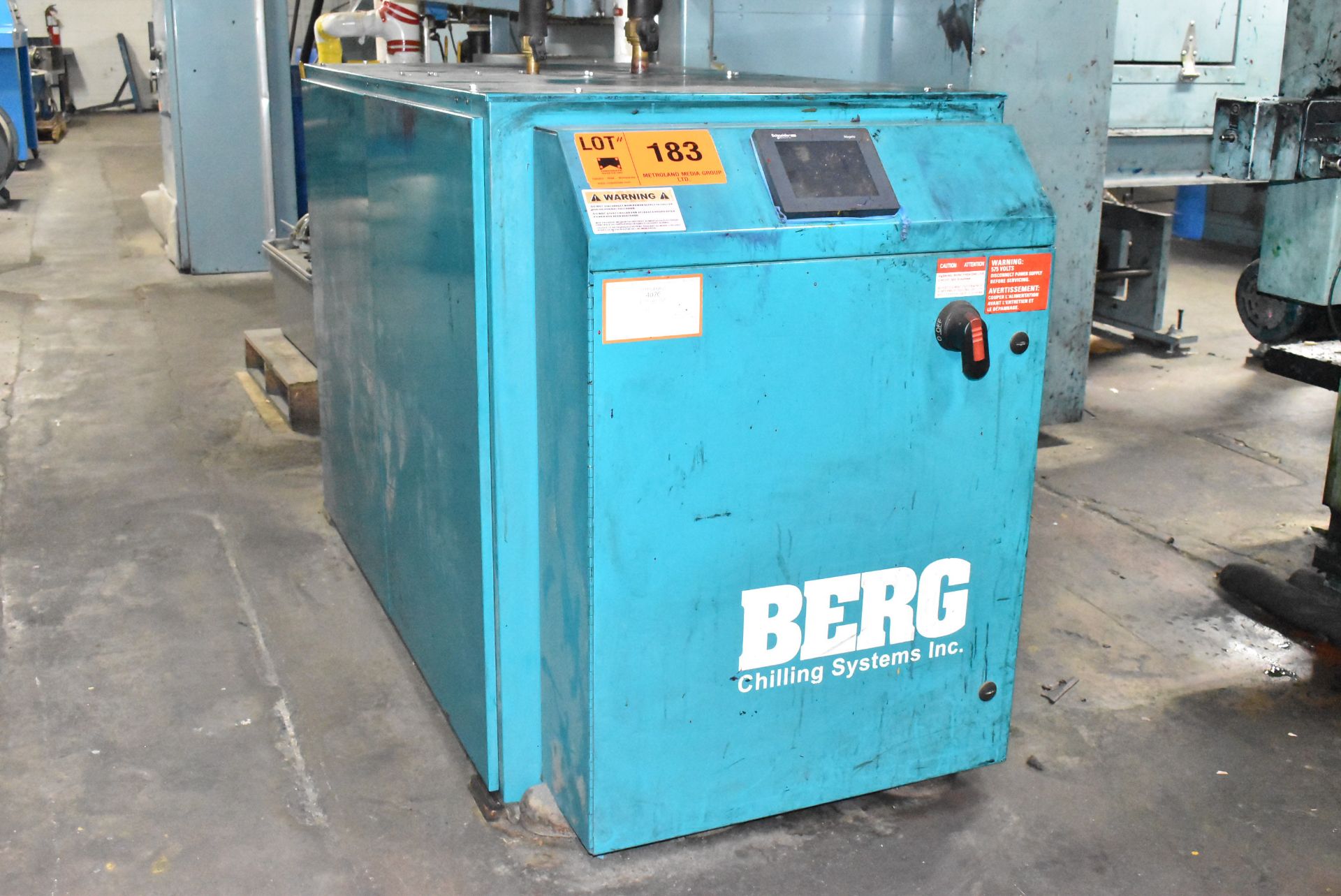 BERG PR-15-2P REMOTE AIR COOLED CHILLER WITH 400 PSIG, S/N: W03035A-PA1-0216 (CI) [RIGGING FEE FOR