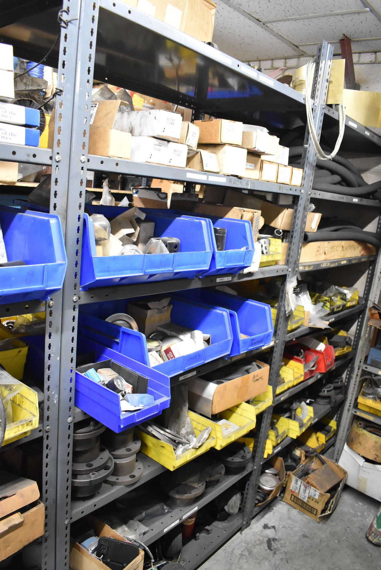 LOT/ (6) SECTIONS OF STEEL SHELVING WITH CONTENTS - INCLUDING NP-3 SPARE PARTS, DYNARIC SPARE PARTS, - Image 16 of 46