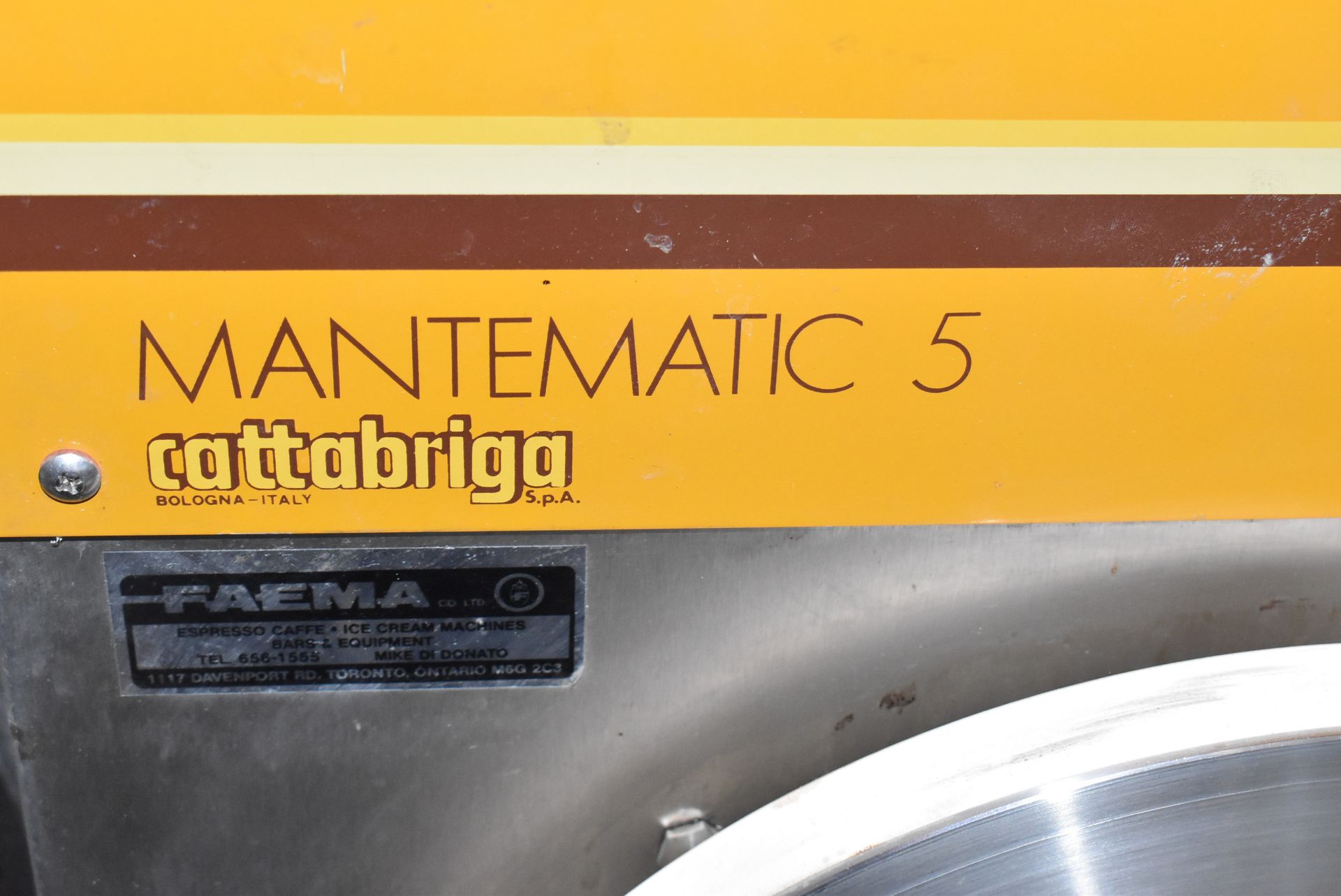 CATTABRIGA MTM 5 MANTEMATIC 5 COMMERCIAL BATCH FREEZER, S/N 54300369 [RIGGING FEES FOR LOT #129 - $ - Image 4 of 5
