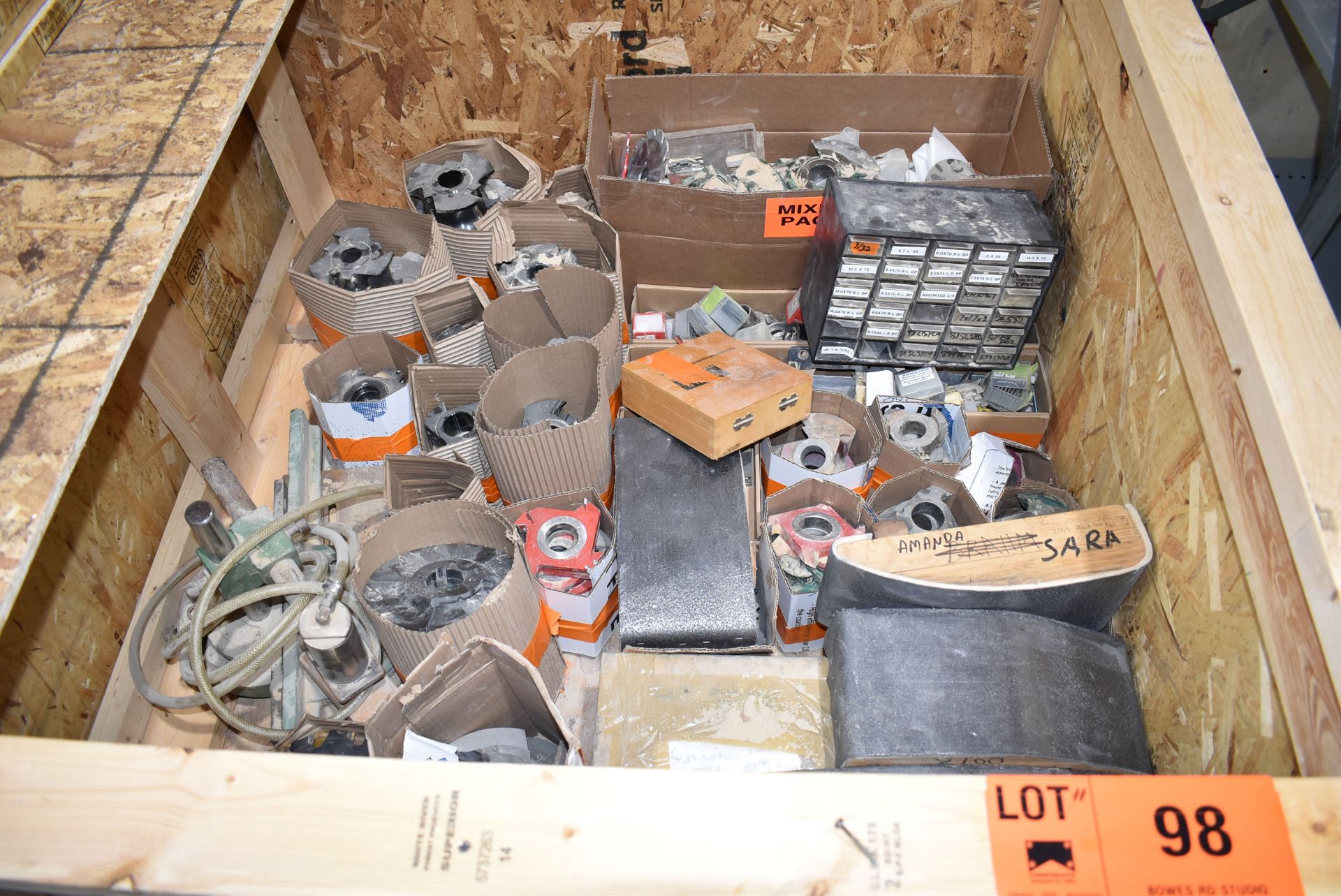 LOT/ CRATE WITH SHAPER CUTTERS