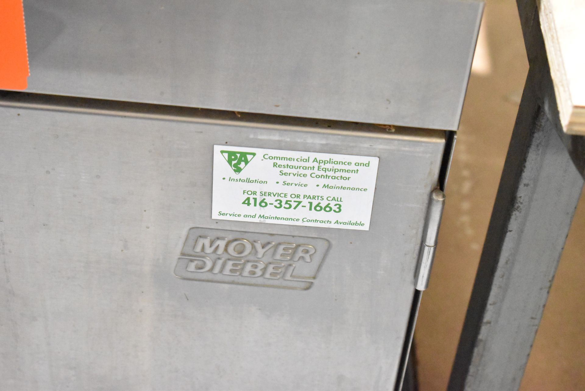 MOYER DIEBEL DF ELC M7 COMMERCIAL GLASS WASHER, S/N G090511749 [RIGGING FEES FOR LOT #142 - $25 - Image 2 of 3