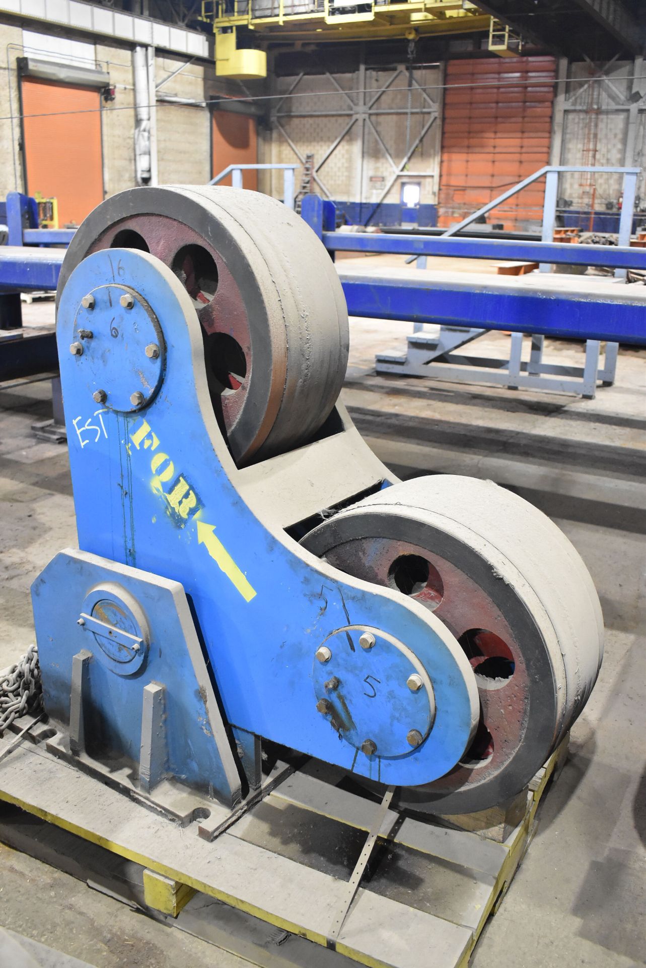 MFG. UNKNOWN 4-STATION TANK TURNING ROLL SYSTEM WITH (2) 7HP DRIVE ROLLS, 24" DIA. WHEELS & (2) - Image 8 of 9