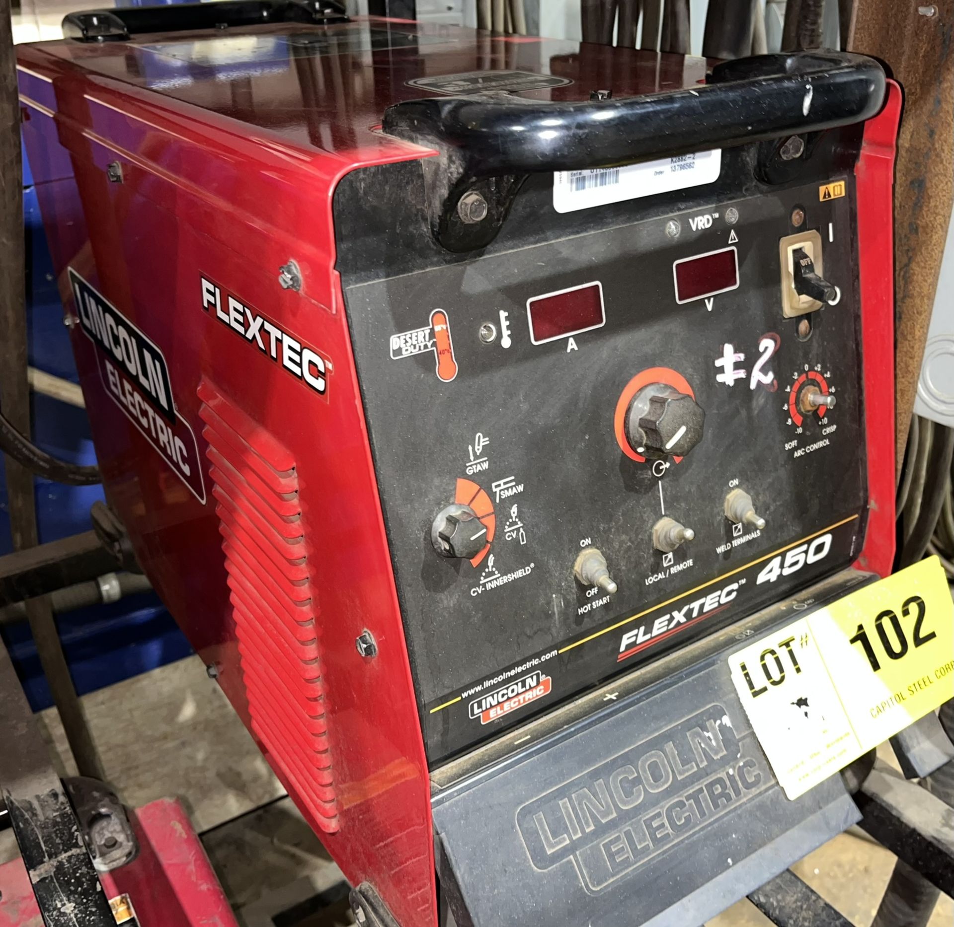 LINCOLN ELECTRIC FLEXTEC 450 MULTI-PROCESS INVERTER WELDING POWER SOURCE (NO CABLES), S/N: N/A (