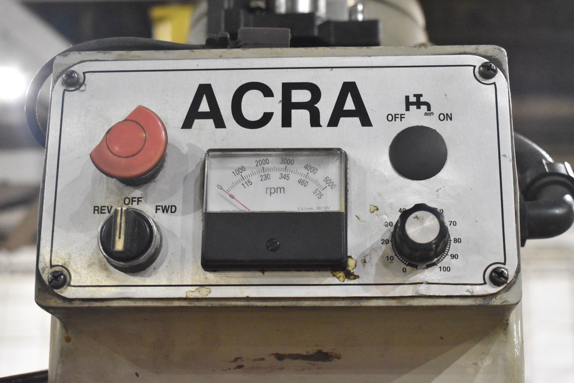 ACRA AM-25 VERTICAL MILLING MACHINE WITH 9"X42" TABLE, SPEEDS TO 5000 RPM, POWER TABLE, 2 HP, S/N: - Image 5 of 7