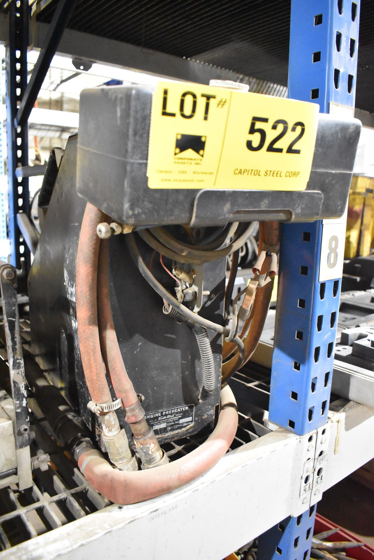 LOT/ HOTBOX ENGINE PREHEATER, DUAL HEAD PNEUMATIC FINISHING MACHINE, PIGEON HOLE CABINET - Image 3 of 6