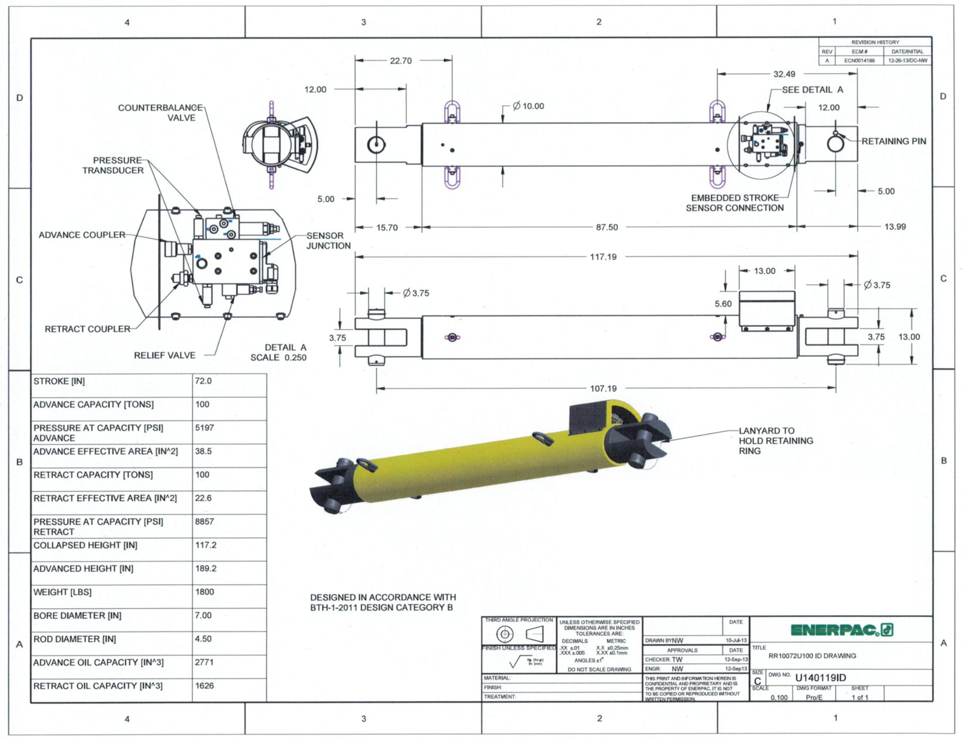 ENERPAC SYNCHRONOUS HOIST SYSTEM WITH STORAGE/SHIPPING CADDY; (4) 100 TON CAPACITY CYLINDERS - Image 45 of 46