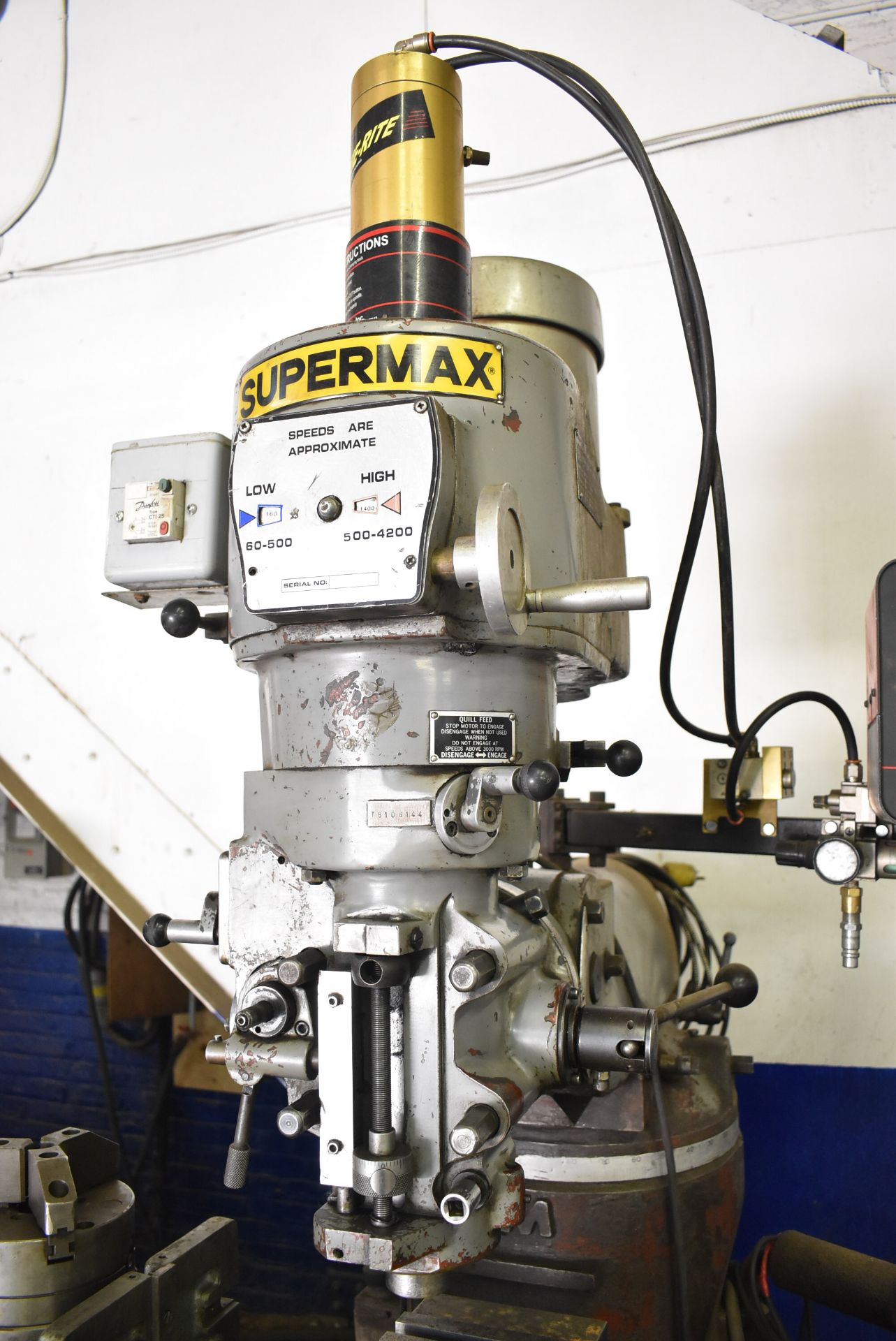SUPERMAX VC-1-VS-T VERTICAL MILLING MACHINE WITH 9"X42" TABLE, SPEEDS TO 4200 RPM, MAXI TORQUE- - Image 2 of 11