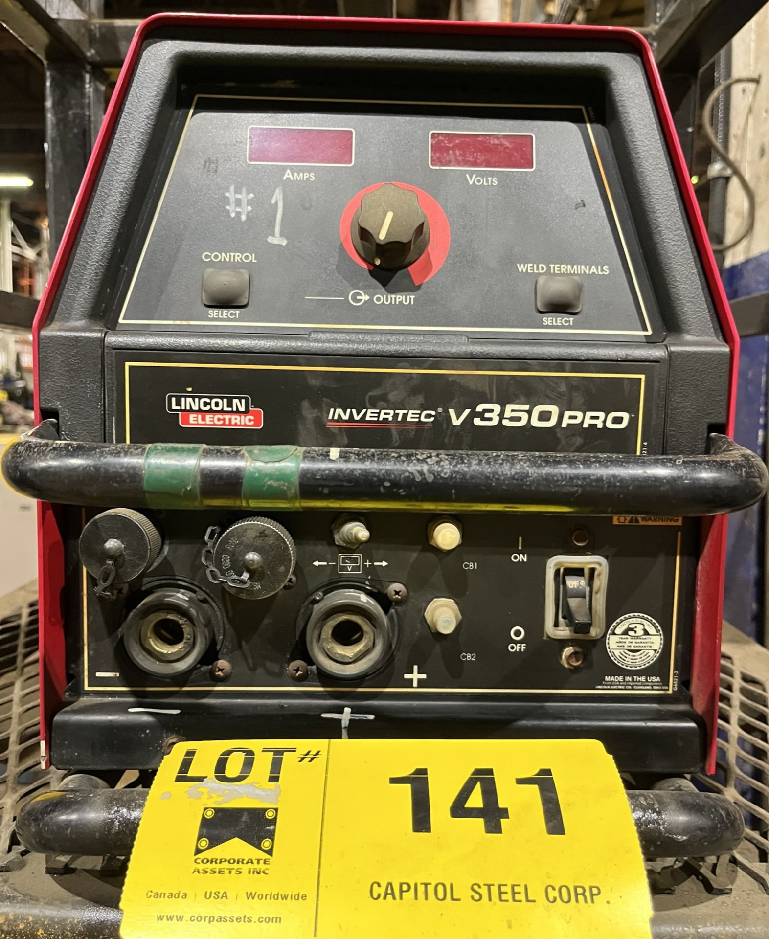 LINCOLN ELECTRIC INVERTEC V350-PRO MULTI-PROCESS WELDING POWER SOURCE (NO CABLES), S/N: N/A (CI) [ - Image 3 of 4