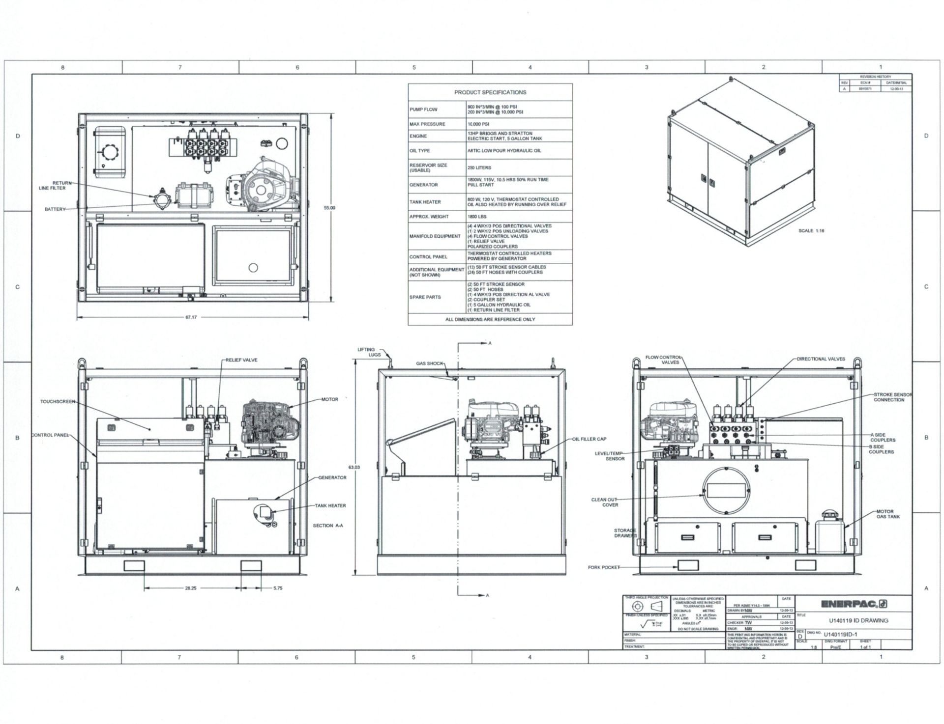 ENERPAC SYNCHRONOUS HOIST SYSTEM WITH STORAGE/SHIPPING CADDY; (4) 100 TON CAPACITY CYLINDERS - Image 46 of 46