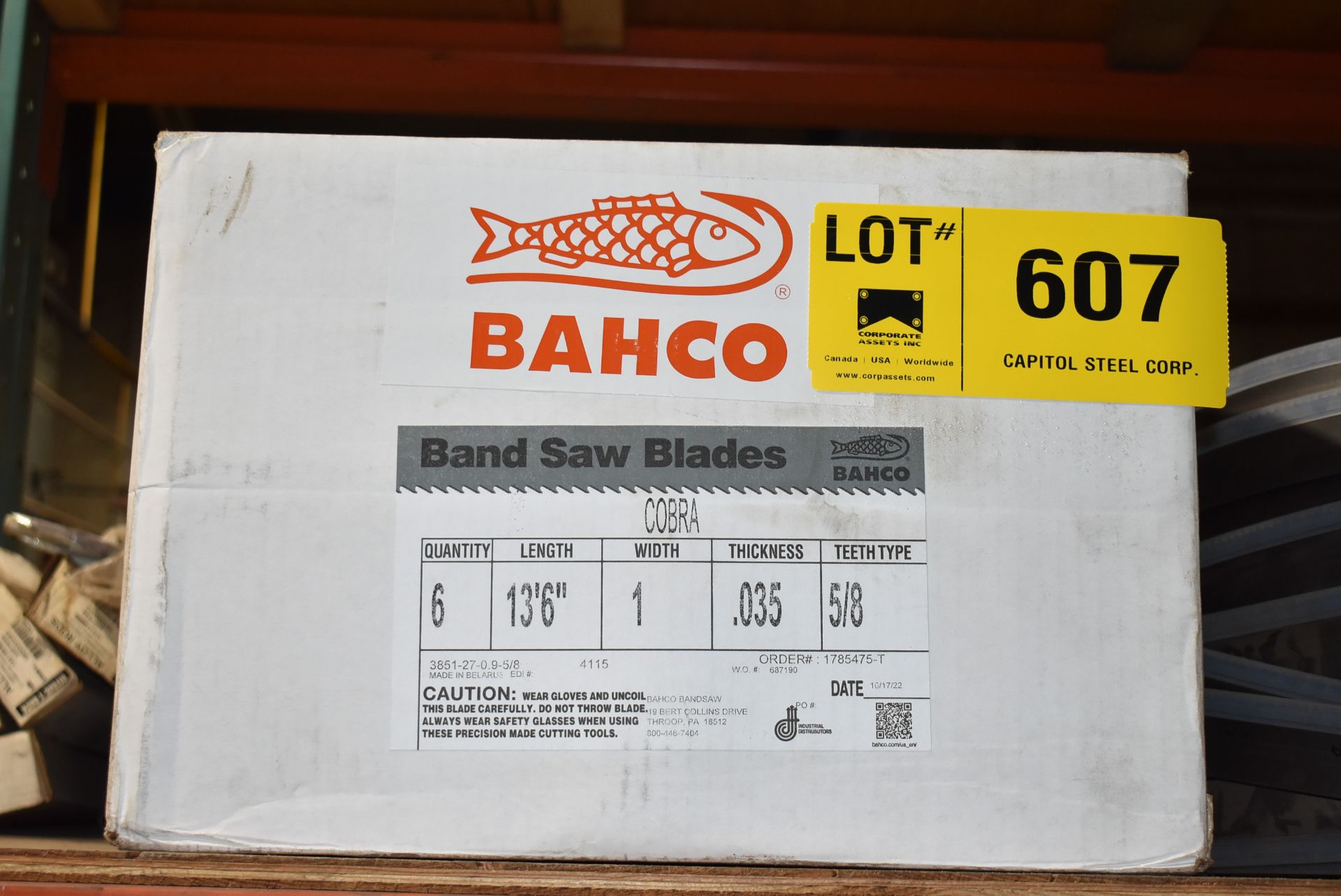 LOT/ BAHCO 1"X13'6" BAND SAW BLADES (NEW IN BOX)