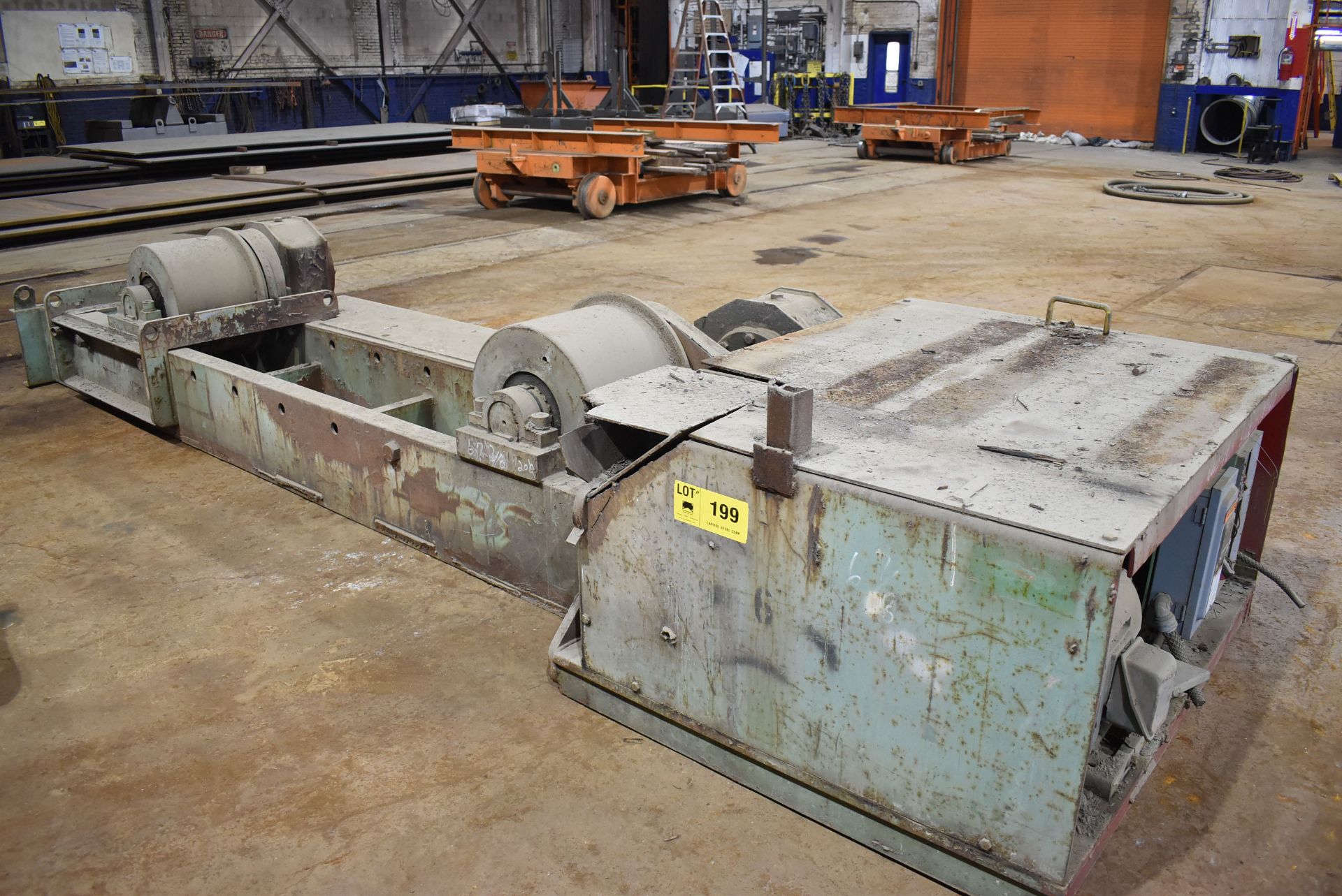 MFG. UNKNOWN TANK TURNING DRIVE ROLL WITH 15 HP MOTOR, S/N: N/A (CI) [RIGGING FEES FOR LOT #199 - $