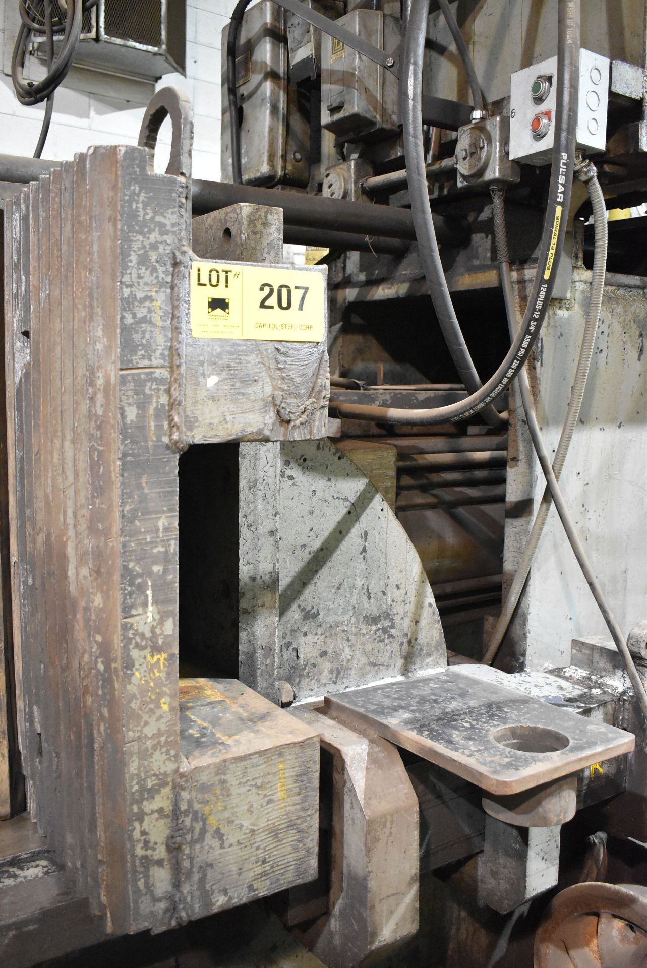 MFG. UNKNOWN 500-TON CAPACITY HYDRAULIC BULLDOZER PRESS WITH BENDING ROLLS, S/N: N/A (CI) [RIGGING - Image 5 of 7