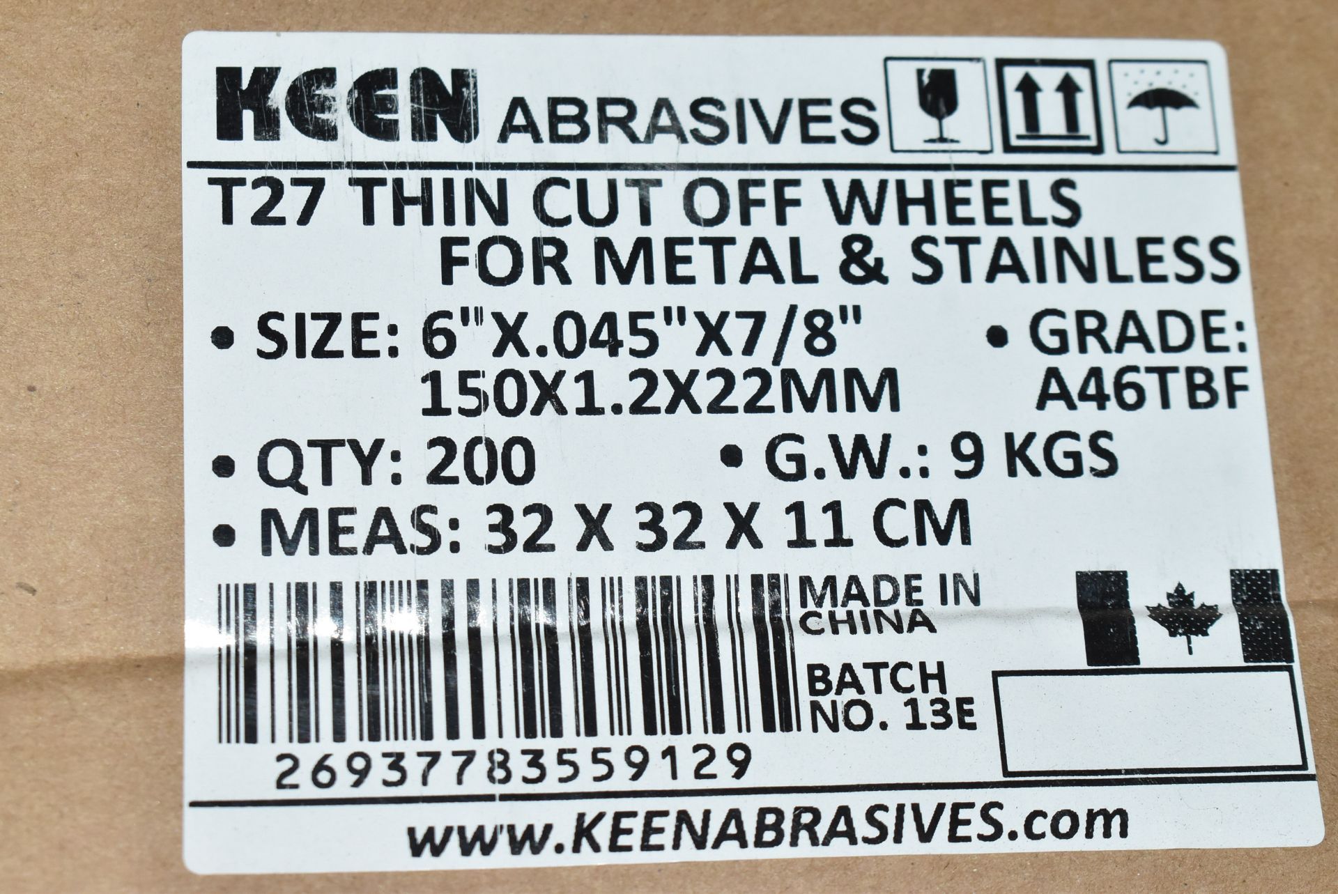 LOT/ (2) BOXES OF KEEN 6" CUTTING DISCS - Image 2 of 3