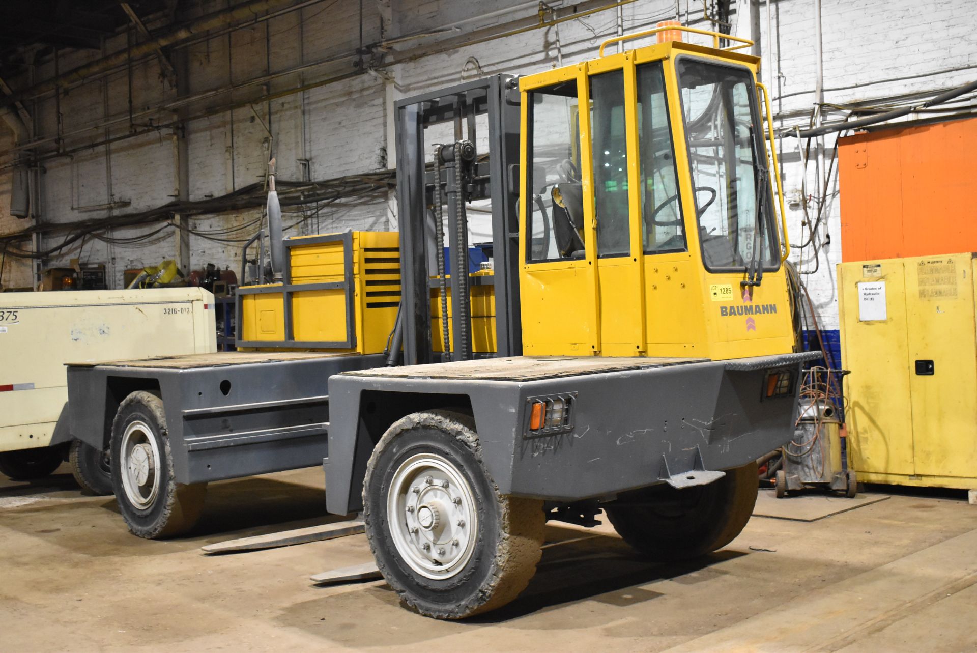 BAUMANN AS60/12/40 13,600 LB. CAPACITY DIESEL SIDE LOADER FORKLIFT WITH 60" MAX. LIFT HEIGHT, SINGLE