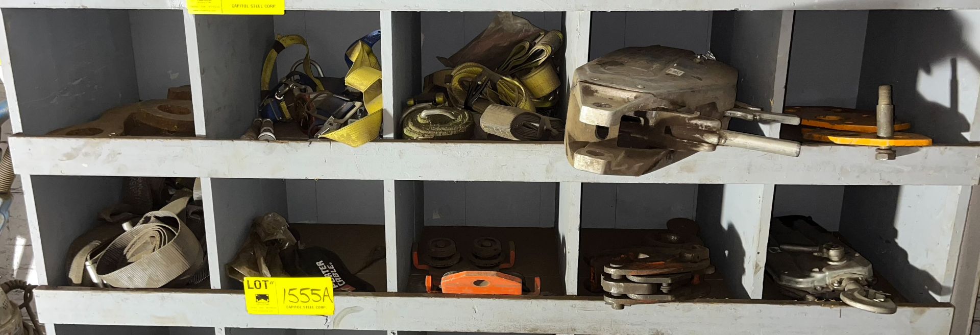 LOT/ CONTENTS OF SHELVES - FALL ARREST SAFETY SYSTEM & LIFTING COMPONENTS INCLUDING TIRFORS AND