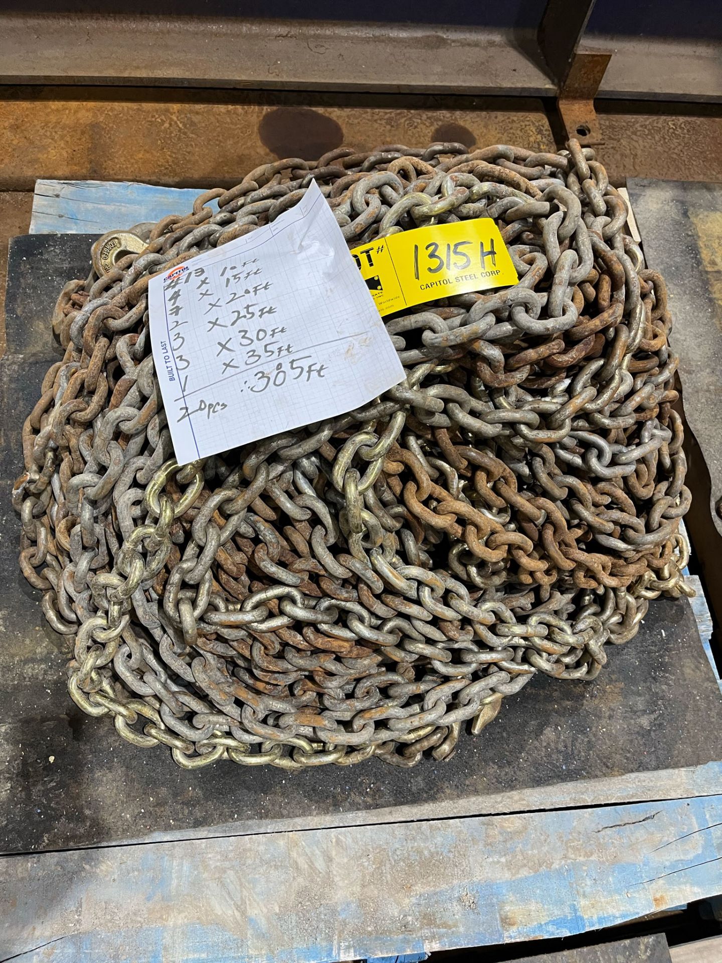 LOT/ SKID OF 305FT, 1/2" TRANSPORT CHAIN