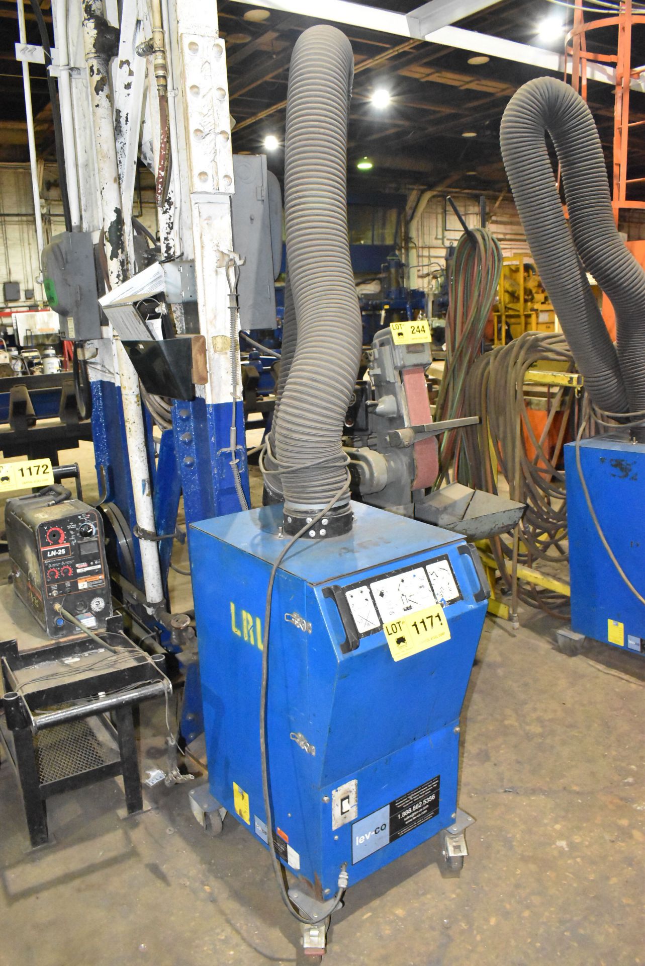 LEV-CO PORTABLE WELDING FUME EXTRACTOR WITH OVERHEAD SNORKEL-TYPE EXTRACTION ARM, S/N: N/A [ - Image 2 of 3