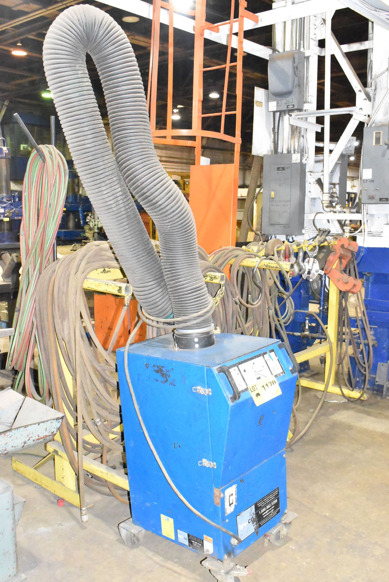 LEV-CO PORTABLE WELDING FUME EXTRACTOR WITH OVERHEAD SNORKEL-TYPE EXTRACTION ARM, S/N: N/A [ - Image 2 of 3