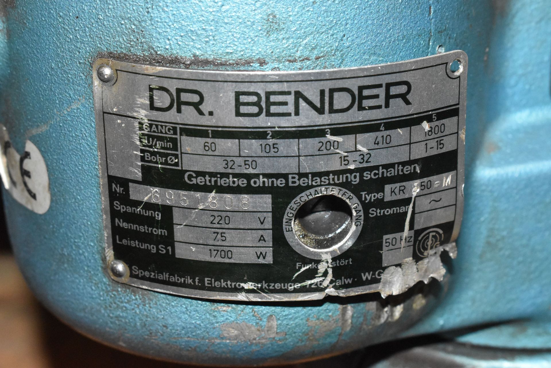 DR BENDER KR-550 M CORE DRILL WITH WALKER/BUX DAH50 MAG BASE - Image 3 of 5