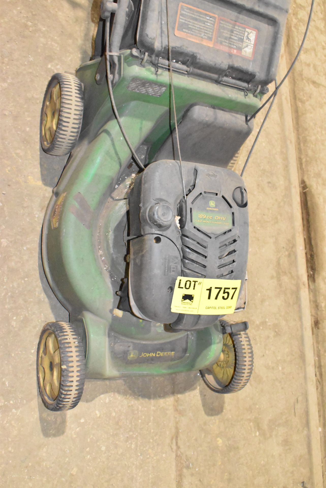 JOHN DEERE GAS POWERED LAWN MOWER [RIGGING FEES FOR LOT #1757 - $30 USD PLUS APPLICABLE TAXES] - Image 2 of 5