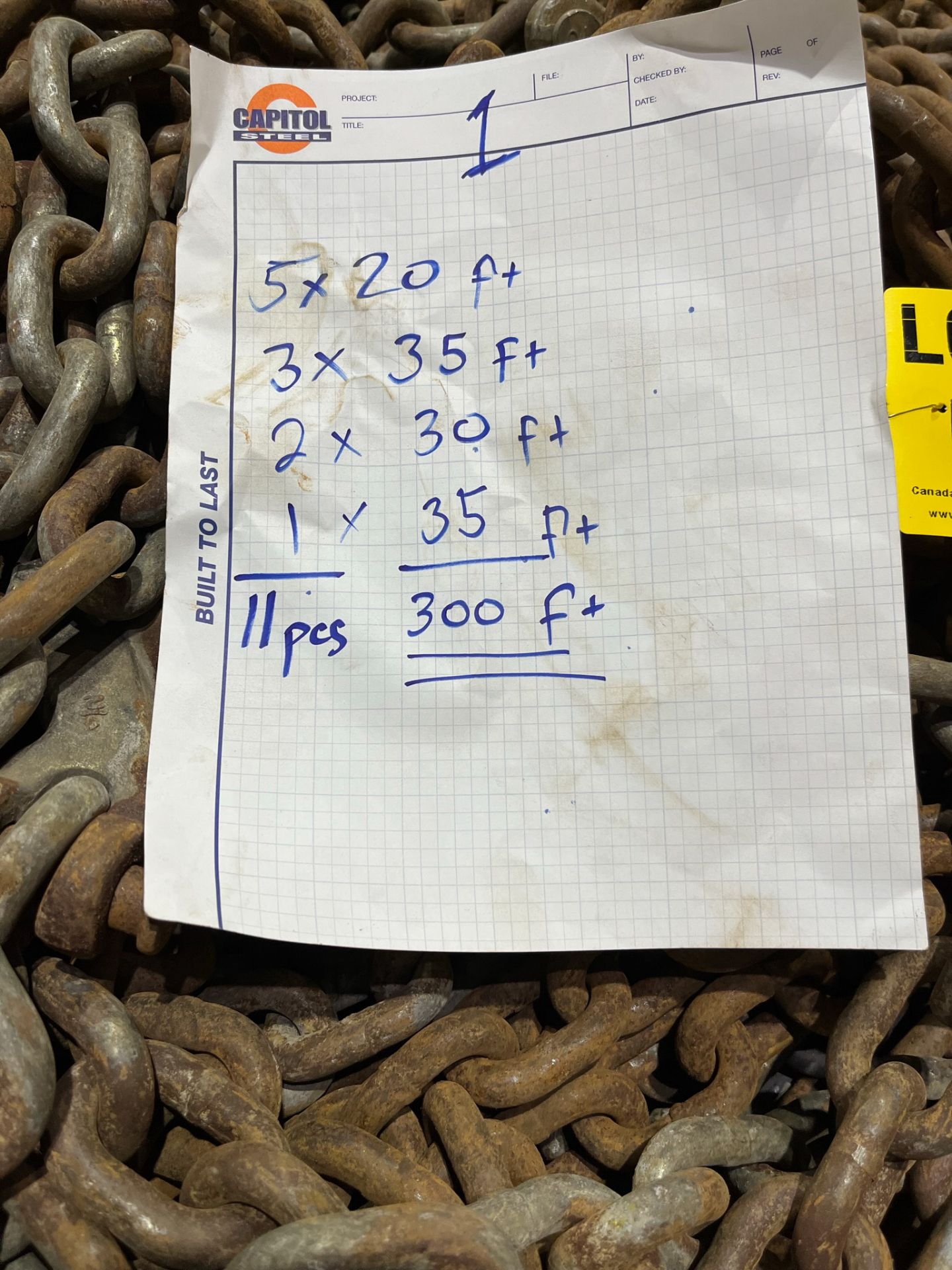 LOT/ SKID OF 300FT, 1/2" TRANSPORT CHAIN - Image 2 of 3
