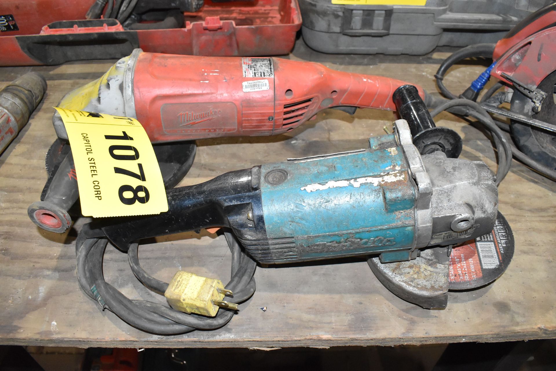 LOT/ (2) HEAVY DUTY ELECTRIC ANGLE GRINDERS