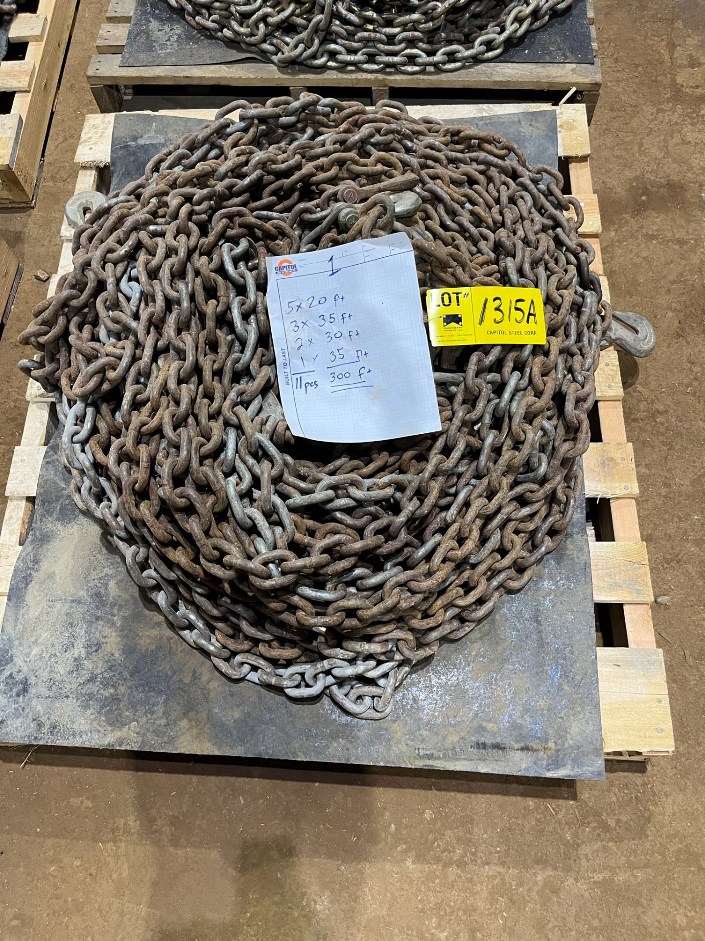 LOT/ SKID OF 300FT, 1/2" TRANSPORT CHAIN