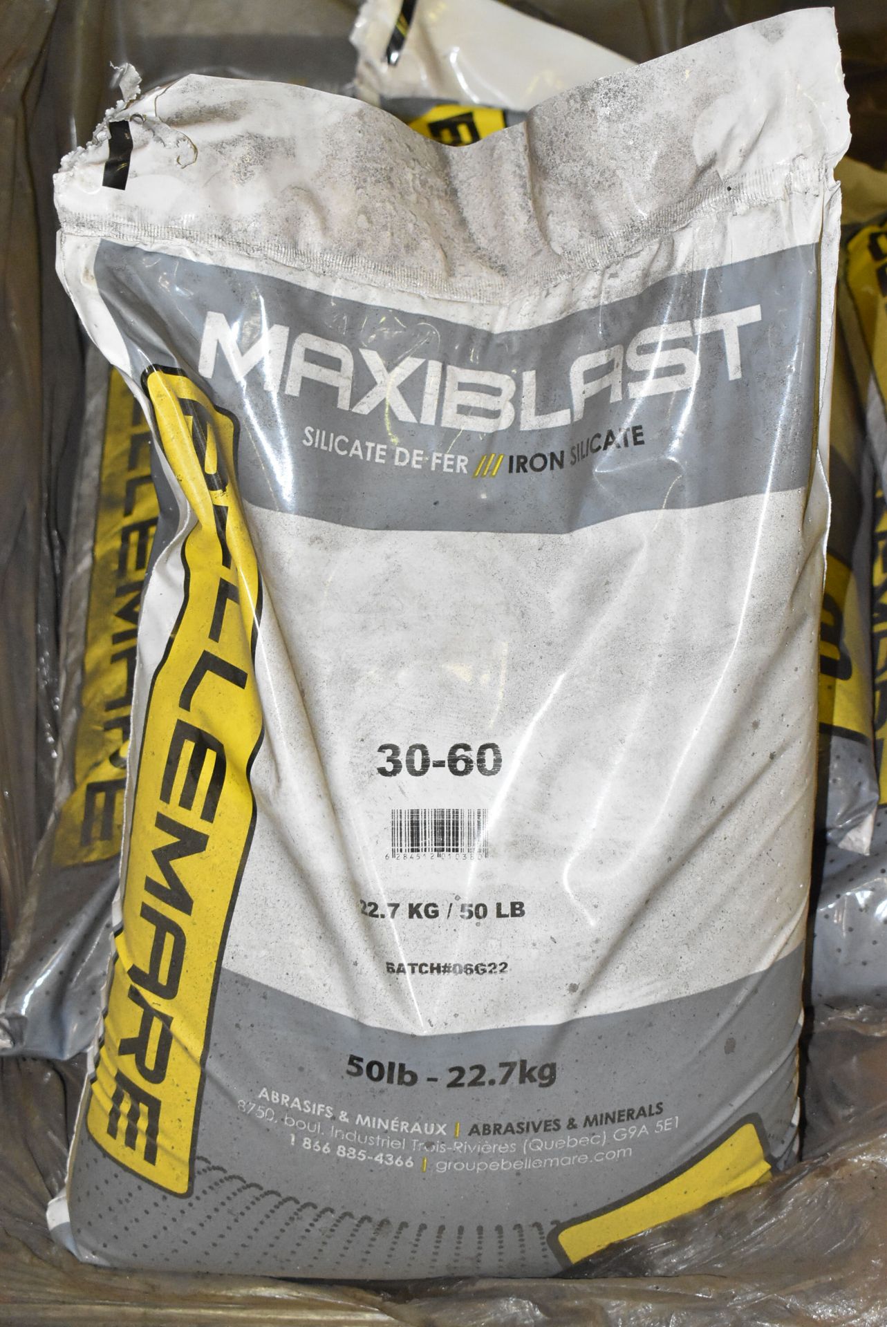 LOT/ PARTIAL SKIDS OF BELLEMARE MAXI BLAST 30-60 SAND BLASTING MEDIA [RIGGING FEES FOR LOT # - Image 3 of 3