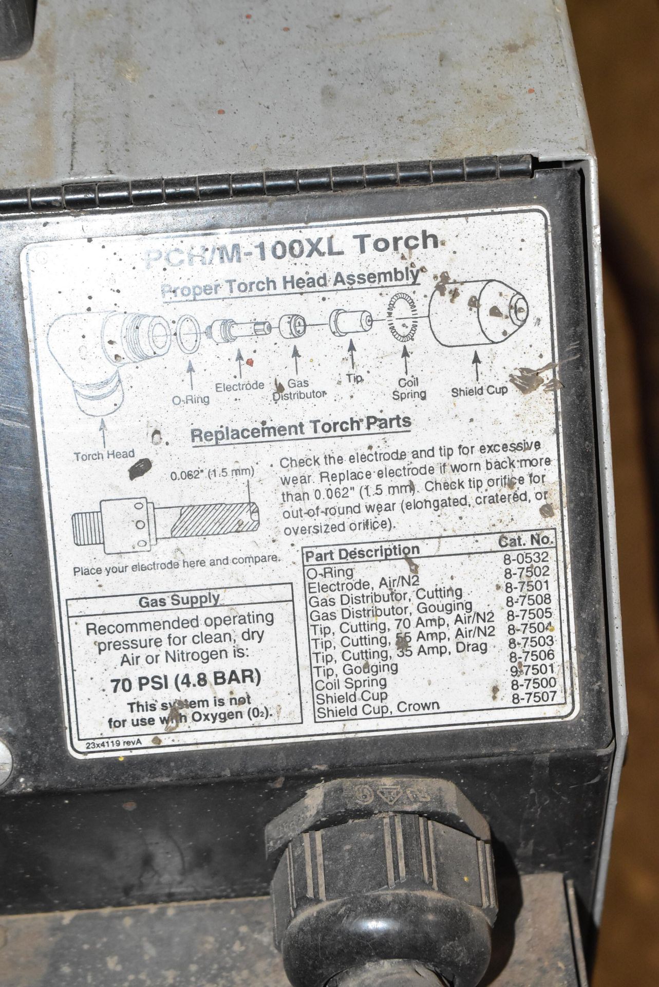 THERMAL DYNAMICS PAK MASTER 100XL PORTABLE PLASMA CUTTER WITH CABLES & GUN, S/N: N/A [RIGGING FEES - Image 4 of 8