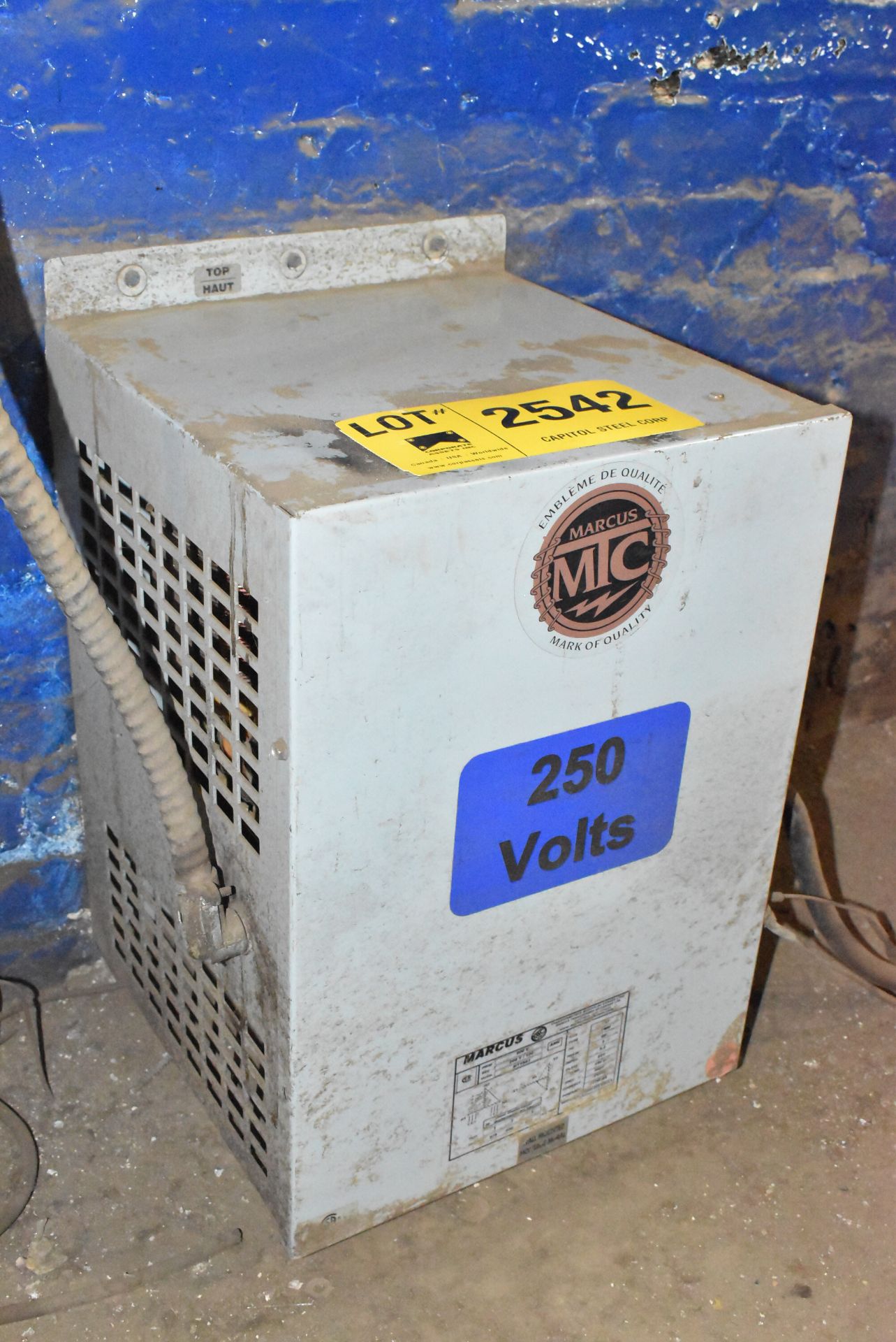 MARCUS 15 KVA TRANSFORMER WITH 600V PRIMARY, 208Y/120V SECONDARY, 3PH, 60 HZ (CI) (DELAYED DELIVERY) - Image 2 of 4