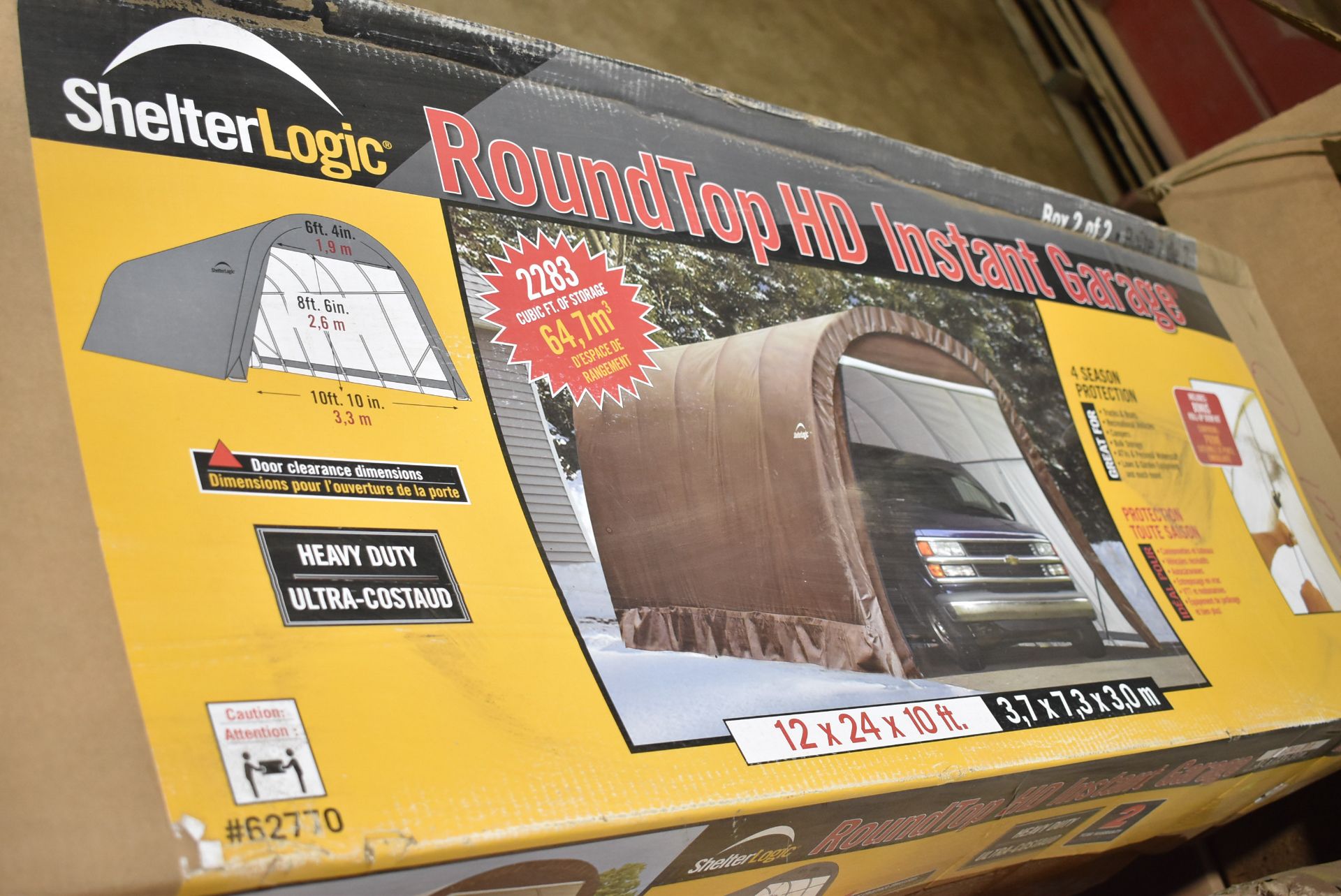 LOT/ SHELTER LOGIC ROUND TOP HD INSTANT GARAGE CAR PORT UNITS [RIGGING FEES FOR LOT #2724 - $30 - Image 2 of 4
