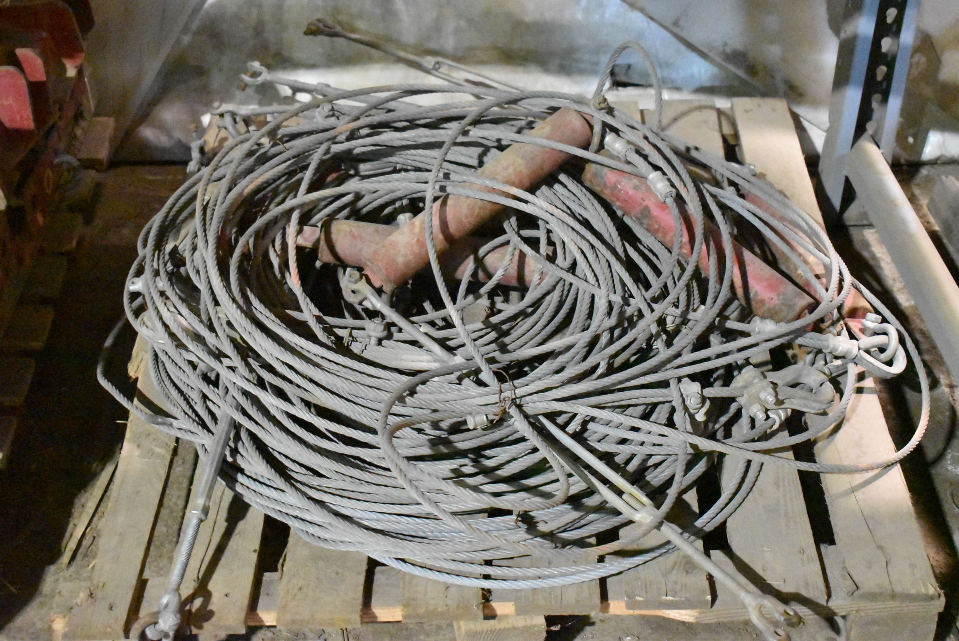 LOT/ HORIZONTAL LIFELINE SYSTEM BEAM STANCHIONS & WIRE CABLES [RIGGING FEES FOR LOT #2653 - $30 - Image 5 of 5