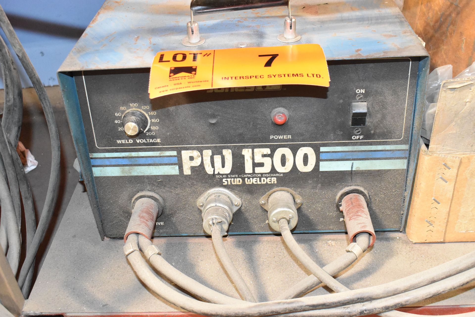 ERICO JONES PW1500 STUD WELDER WITH CABLES AND GUN S/N 183140 [RIGGING FOR FOR LOT #7 - $25 CAD PLUS - Image 3 of 4
