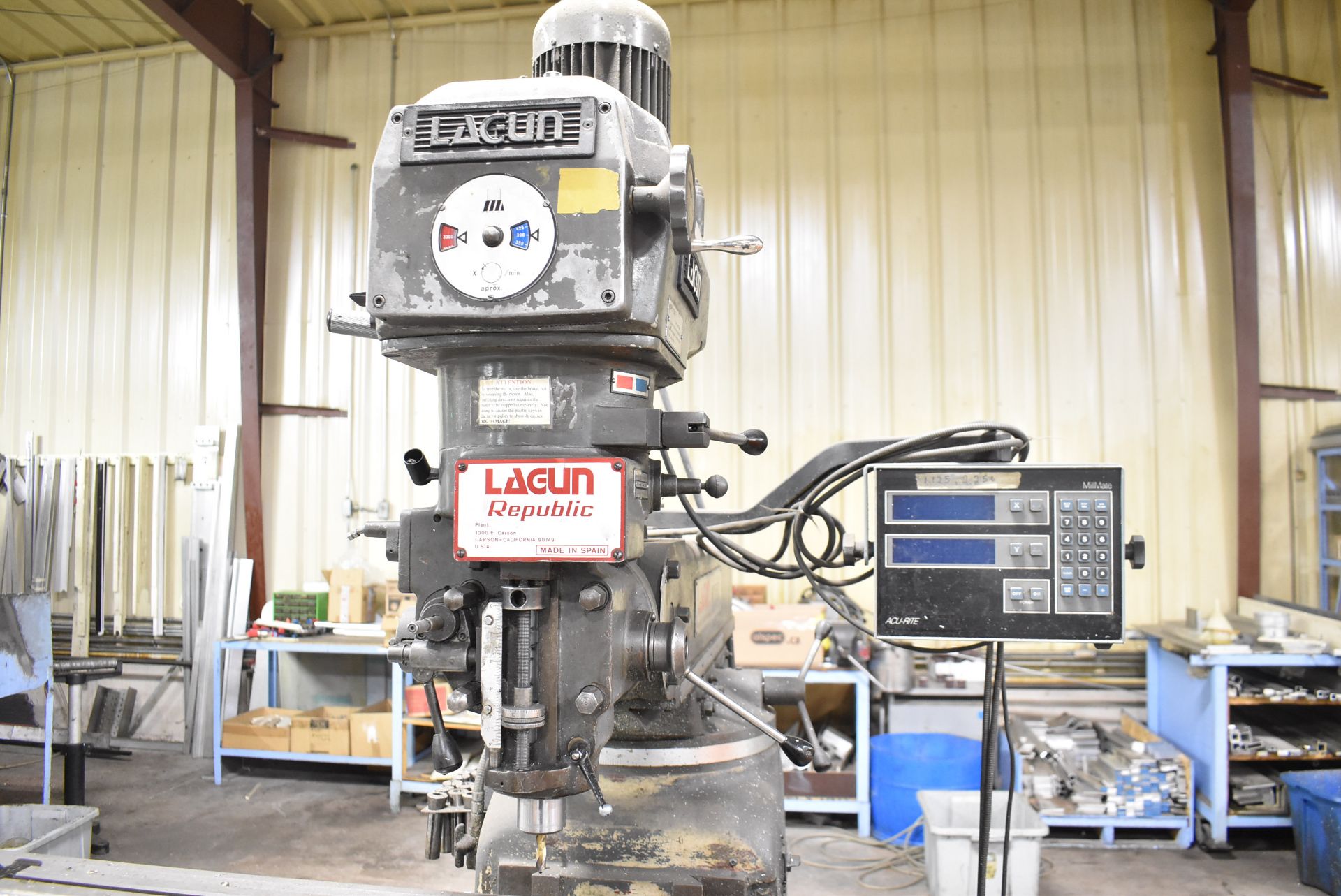 LAGUN FTV-2-E VERTICAL TURRET MILL WITH ACU-RITE 2 AXIS DRO, SPEEDS TO 4200RPM, 47" X 11" T-SLOT - Image 3 of 10