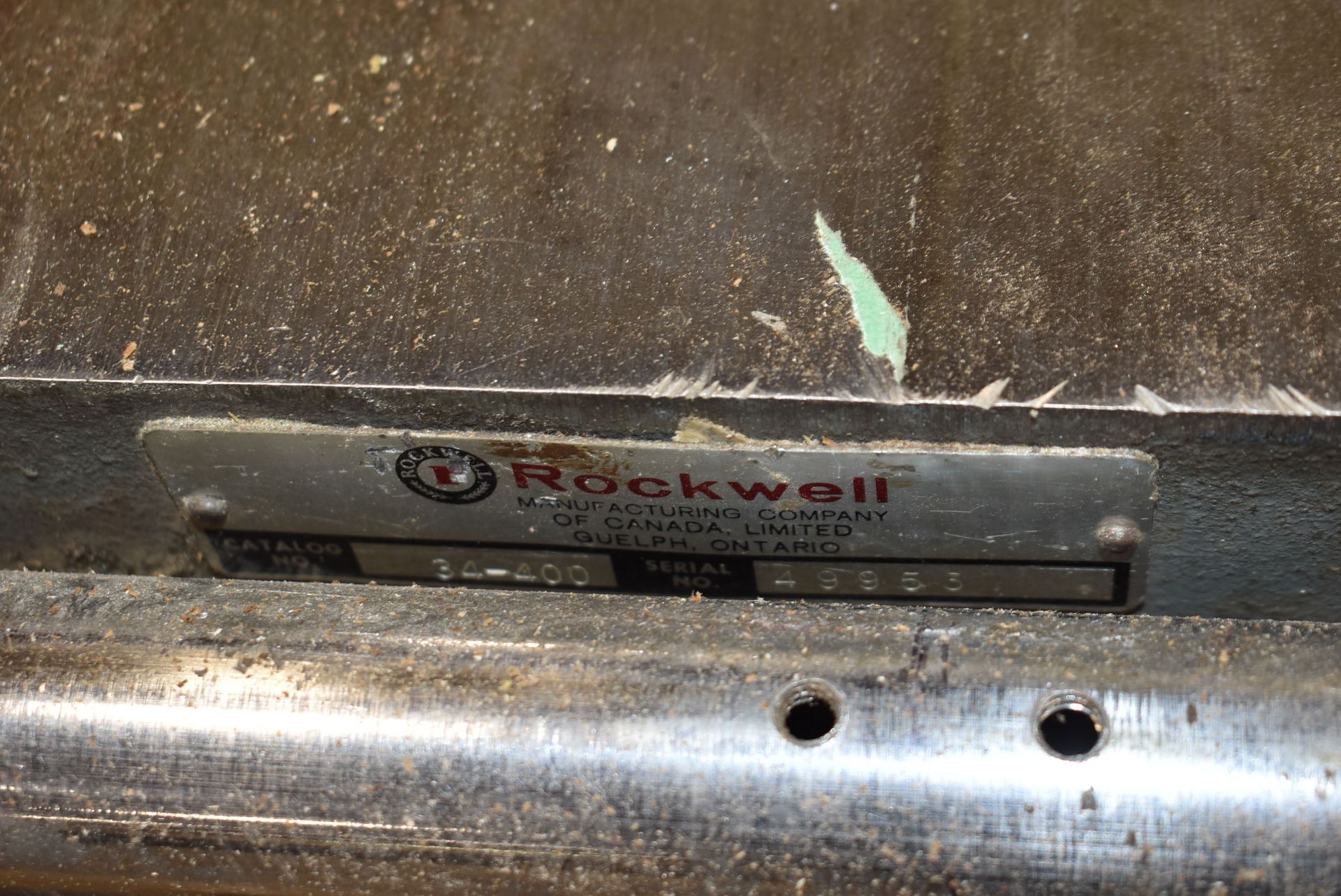 ROCKWELL 34-400 TABLE SAW WITH 12" SAW BLADE S/N 49953 [RIGGING FOR FOR LOT #26 - $50 CAD PLUS - Image 7 of 7