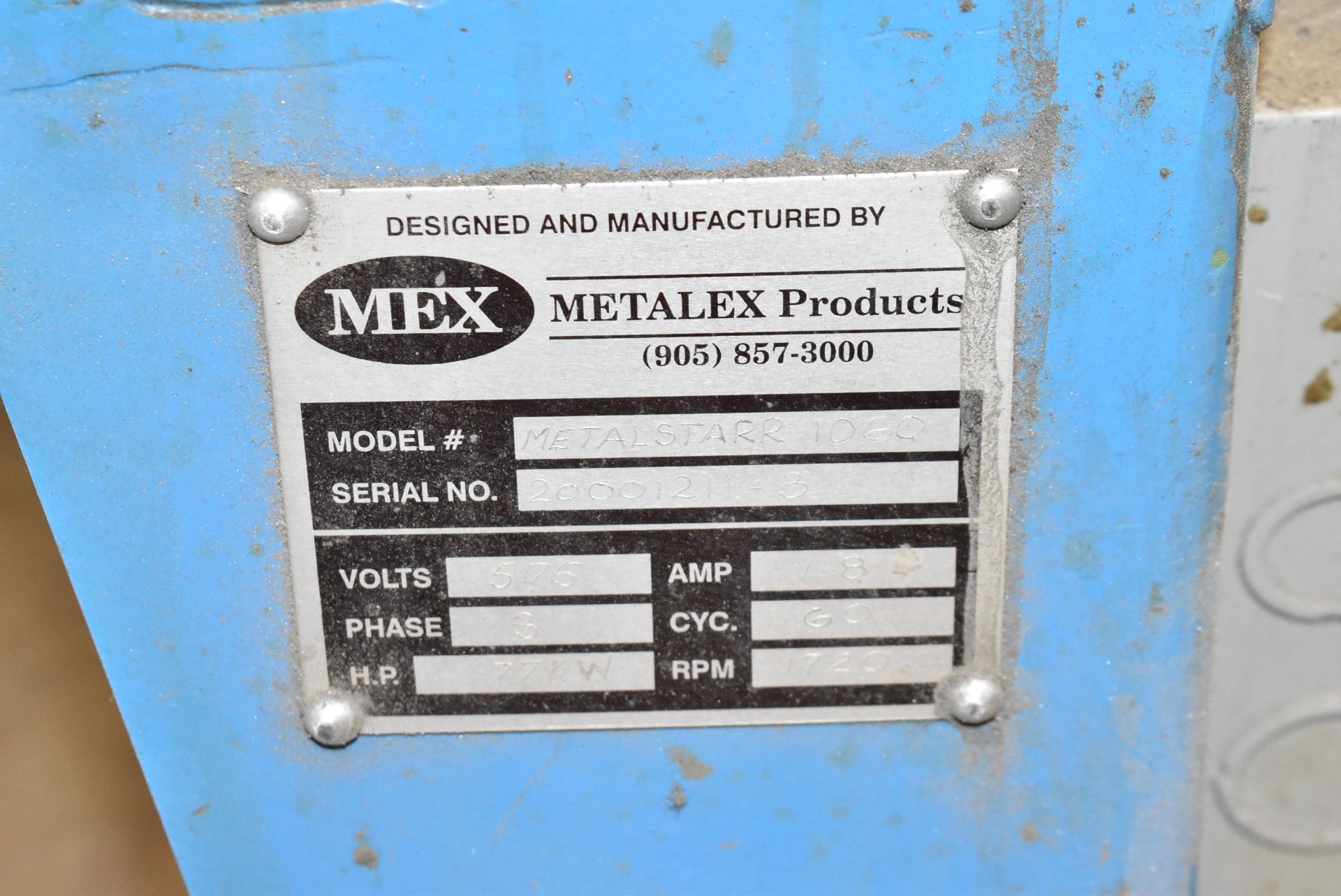 MEX METALSTARR 1060 60" POWER ROLLS, S/N 20001211-3 (CI) [RIGGING FOR FOR LOT #39 - $175 CAD PLUS - Image 3 of 5